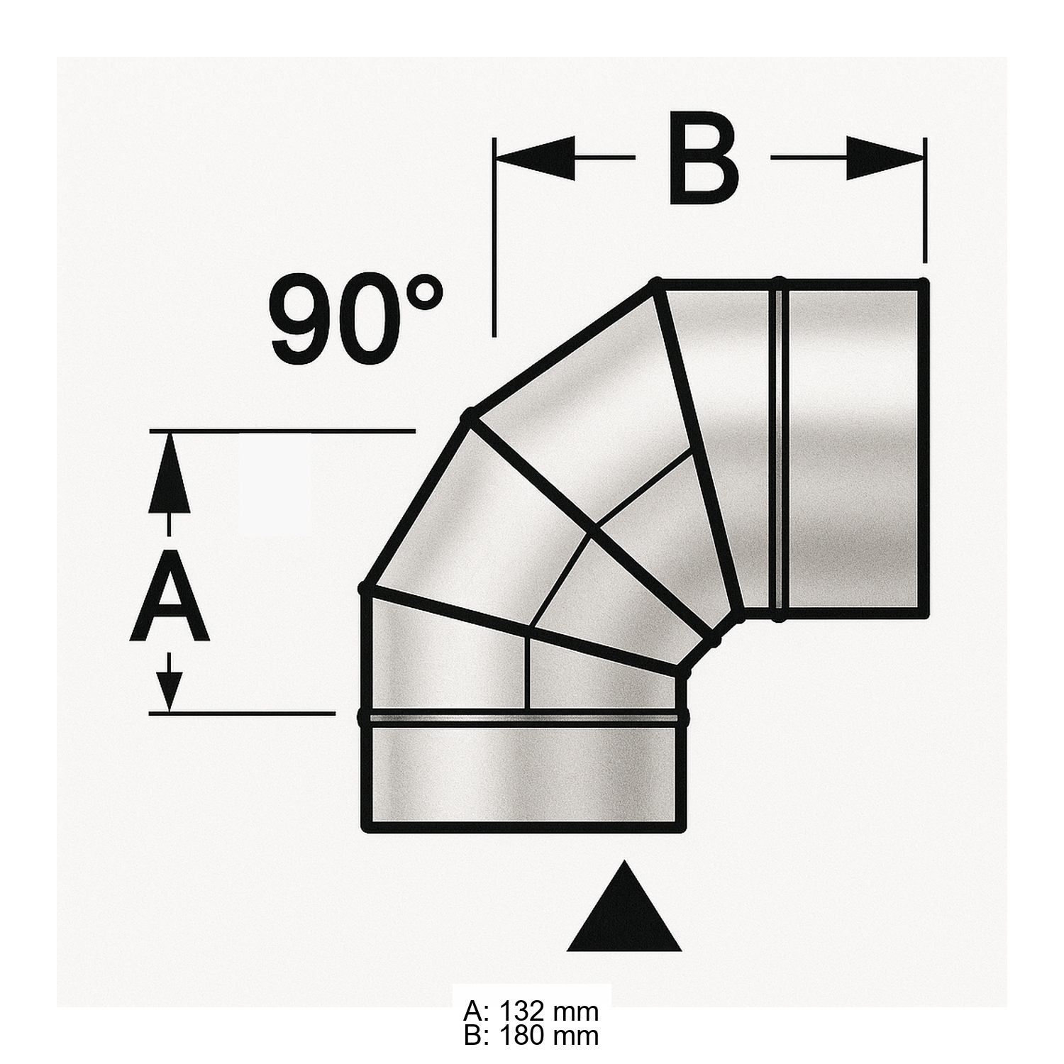 Schiedel PRIMA PLUS coude 90° Ø113 mm simple paroi mat