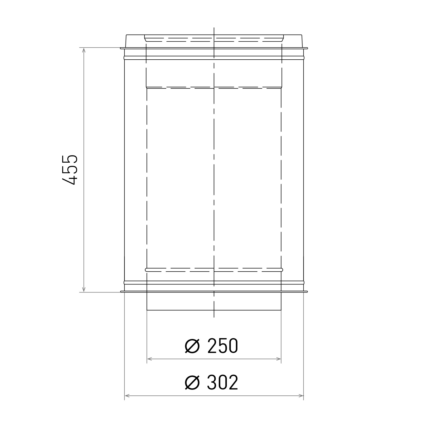 Opsinox conduit de cheminée en acier inoxydable 250 mm élément de longueur B500