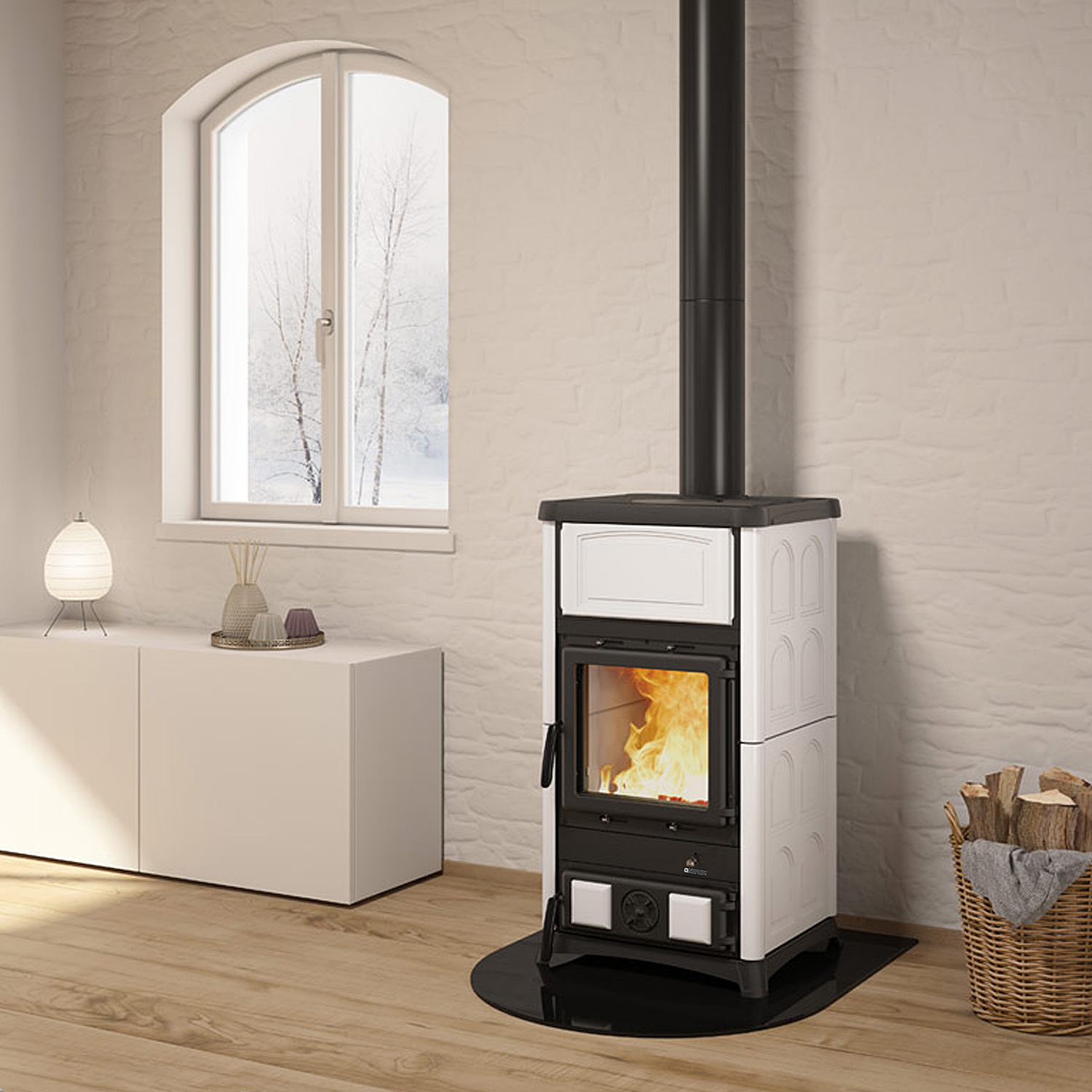 La Nordica Concita 2.0 Poêle à bois Majolique Blanc Infinity