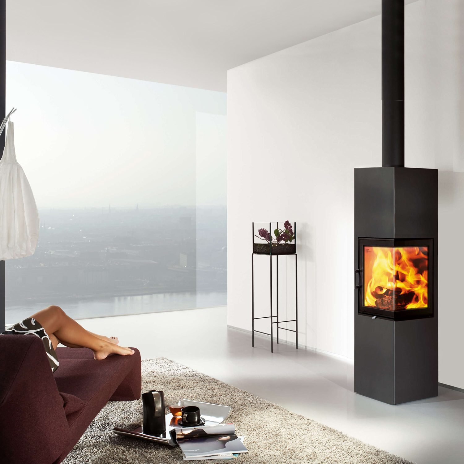 Austroflamm Slim 2.0 Poêle à bois, charnière de porte à droite