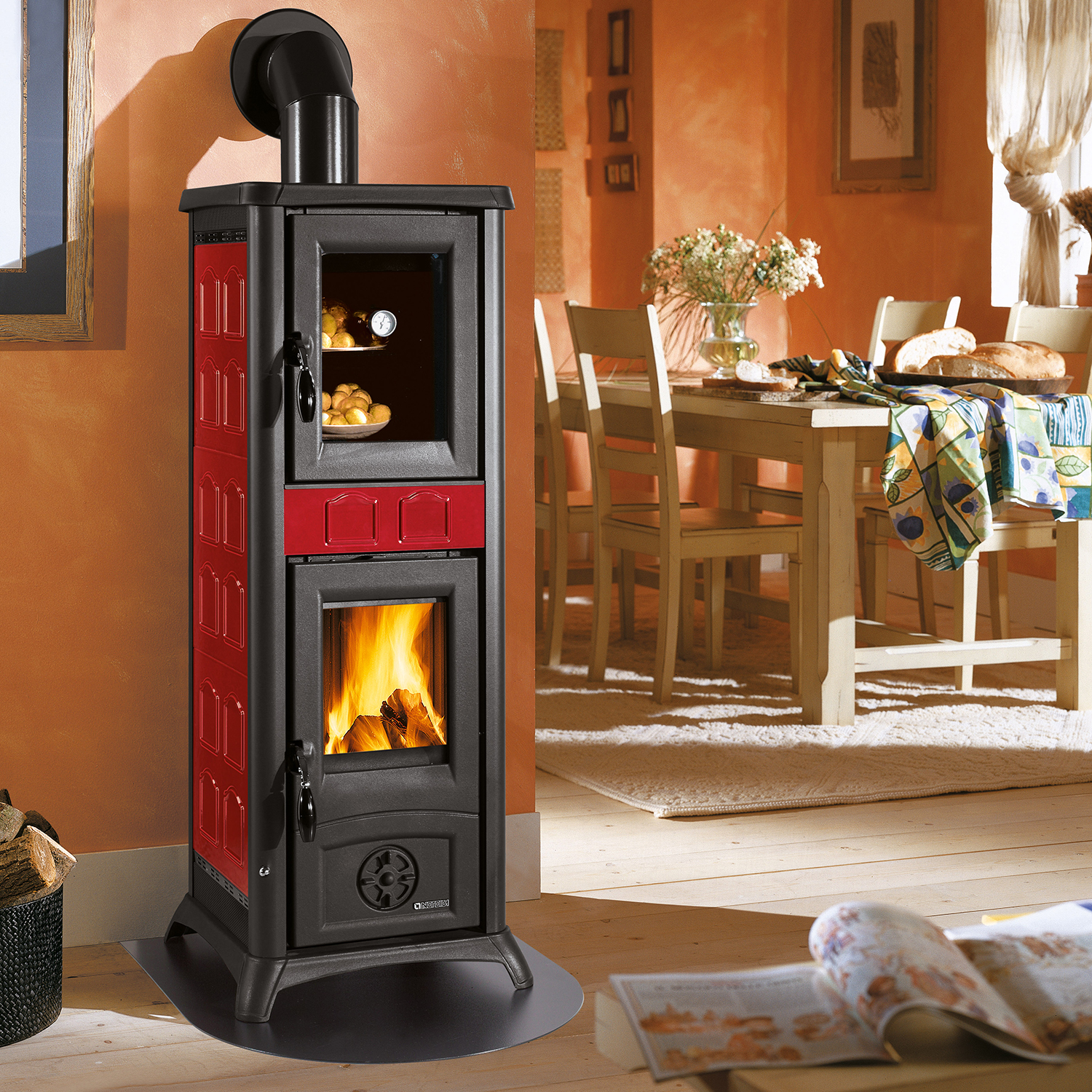 La Nordica Gemma Forno 165 poêle à bois Elegance Bordeaux