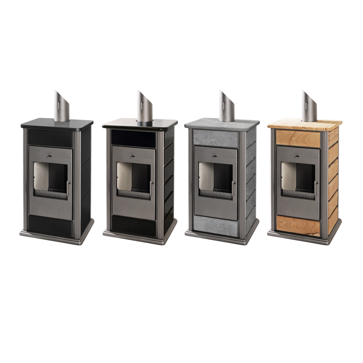 Schmitzker Alicante Poêle à bois avec circulation d'eau Anthracite Base