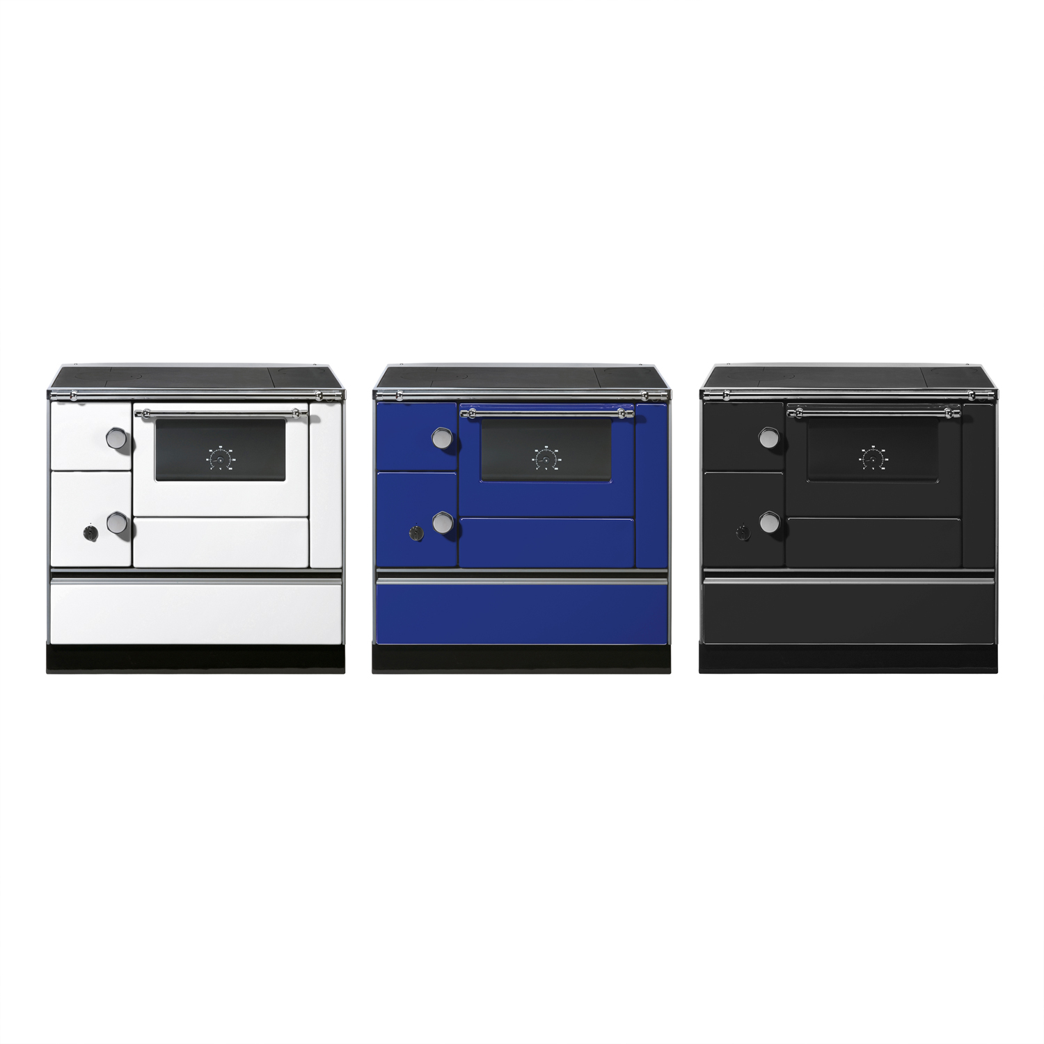 Wamsler K 176 A 90 Poêle à bois en acier noir, four à droite Wamsler K 176 A 90 Poêle à bois en acier noir, four à droite