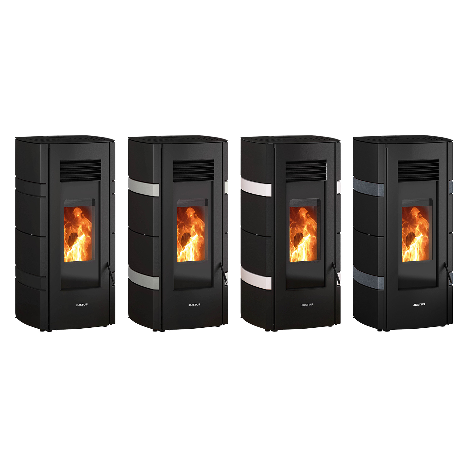 Justus Sia Poêle à granulés Acier Noir / conStone Anthracite