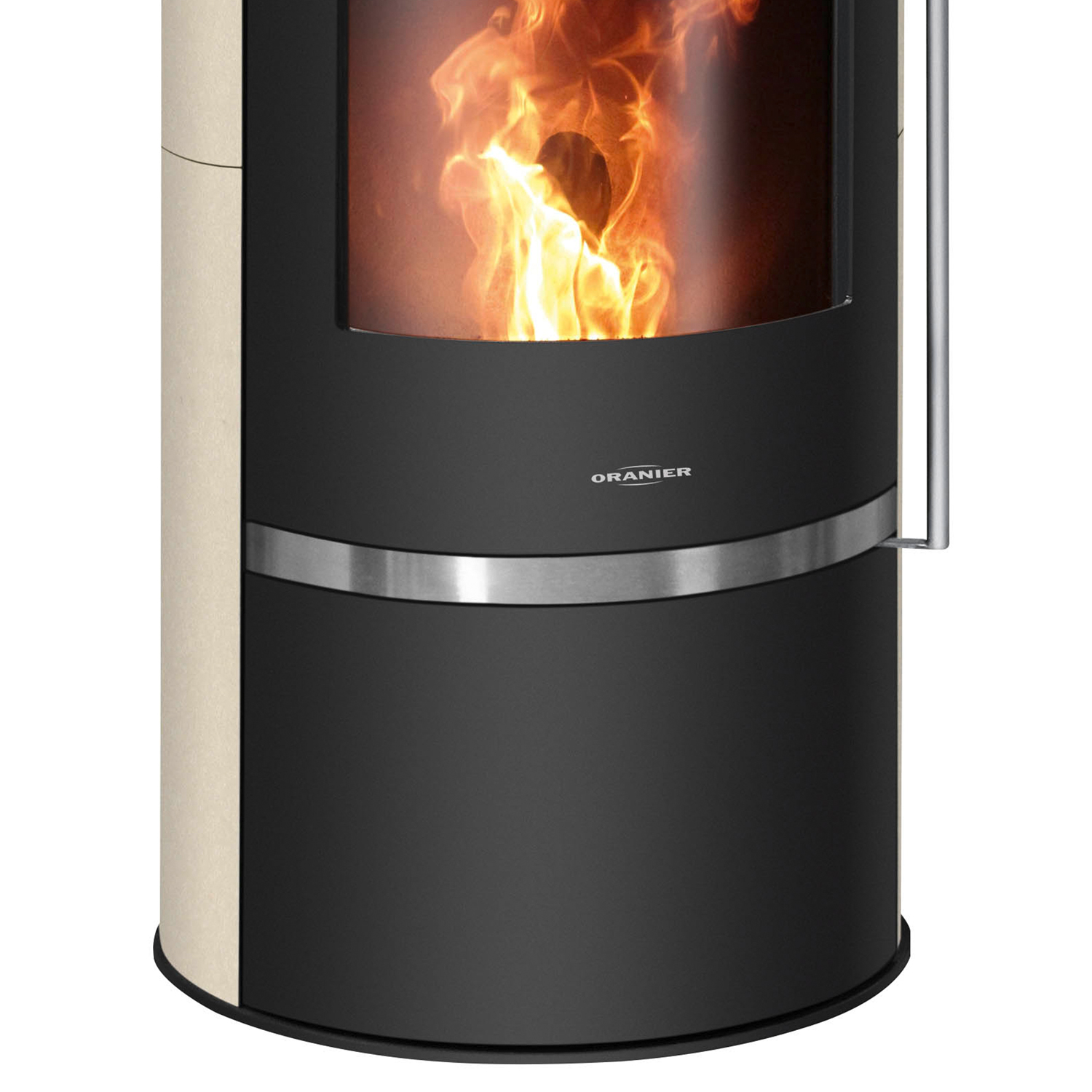 Oranier Carus 2.0 poêle à granulés acier noir / pierre calcaire crème