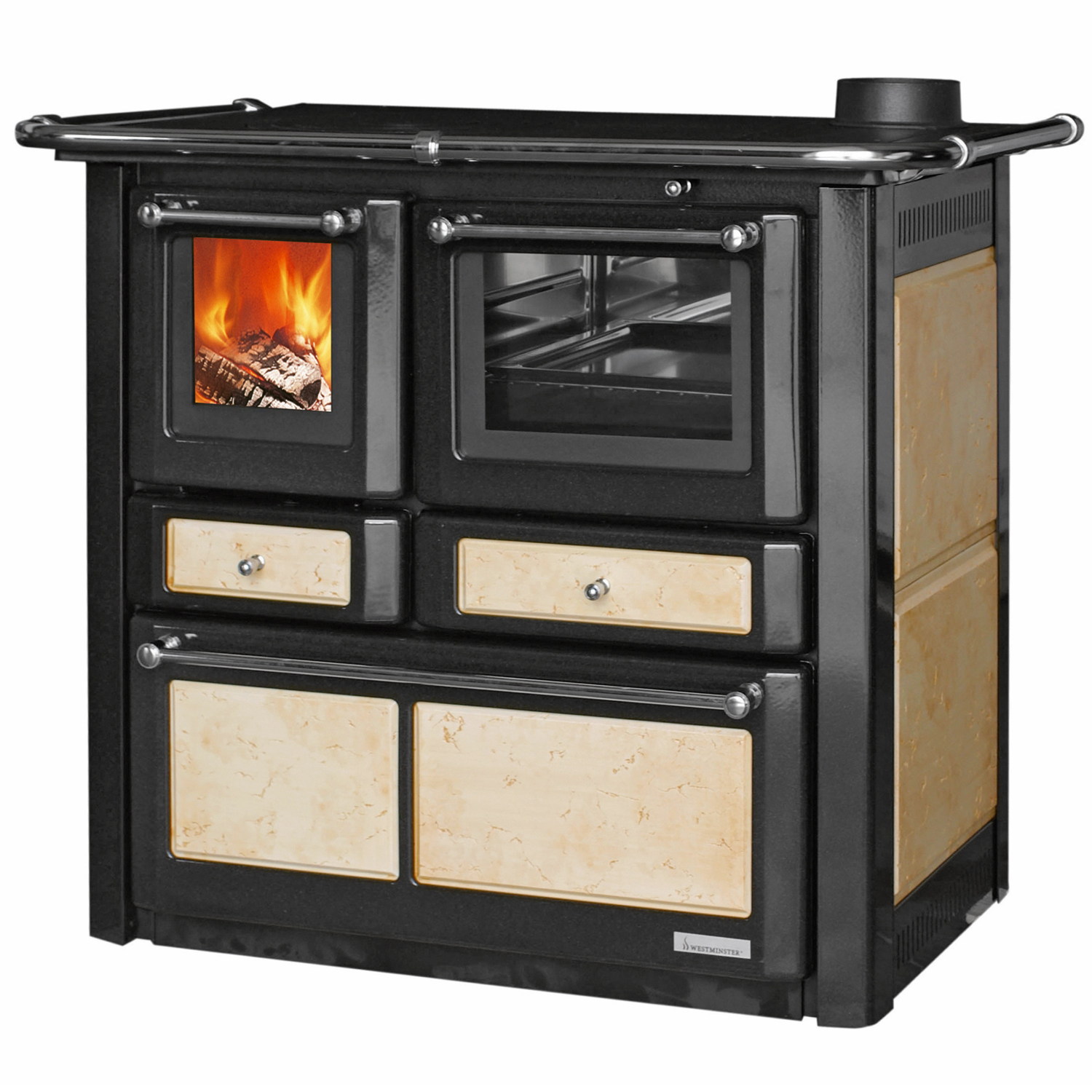 Wamsler K 85 F poêle de cuisine en céramique antique, compartiment de cuisson à droite