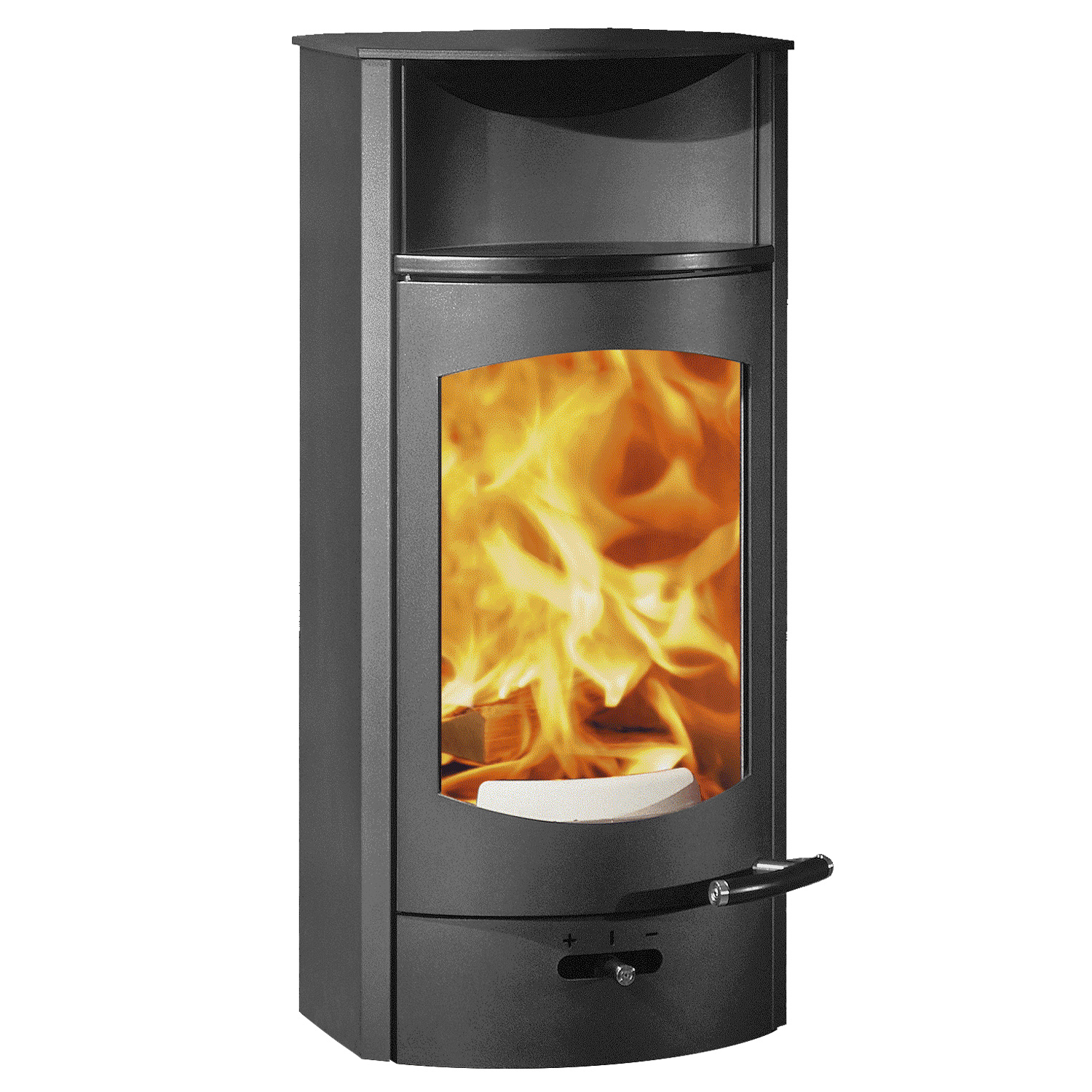 Austroflamm Flok 2.0 Poêle à bois Acier Noir, Raccordement arrière