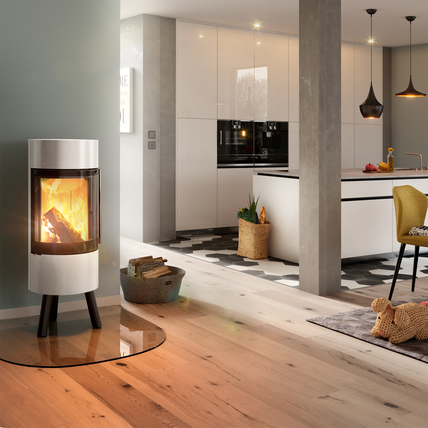 Spartherm Passo XS poêle à bois sur trépied Blanc