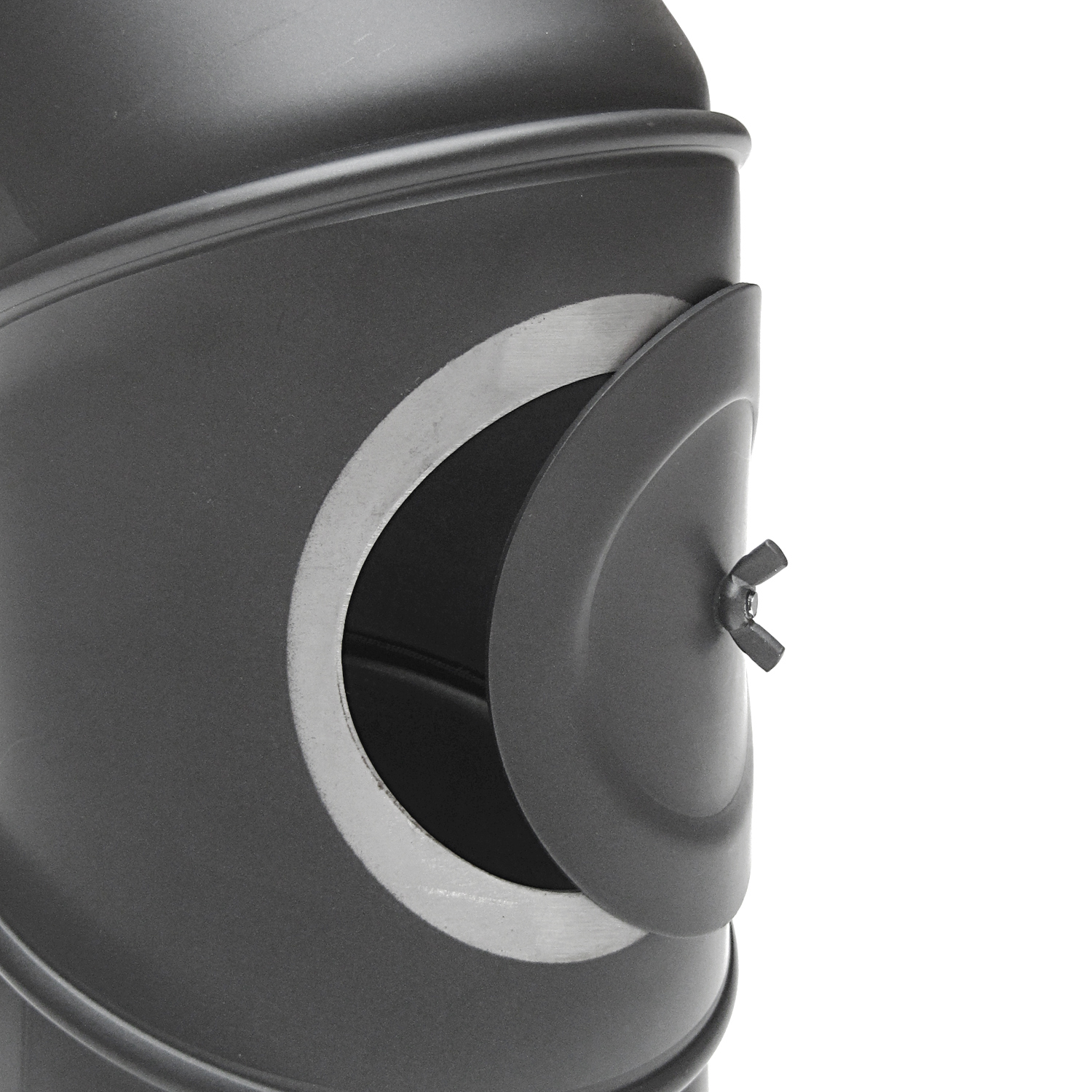 Coude de conduit de fumée Raik / Tuyau de poêle 130 mm - 0° - 90° avec ouverture de nettoyage gris fonte