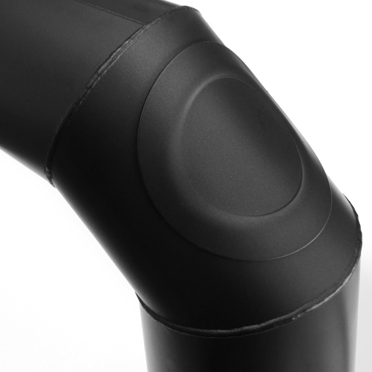Raik Basic Jeu de coudes de tuyau de fumée 130mm noir 3 pièces - soudé/anguleux pour tuyau de fumée / conduit de fumée