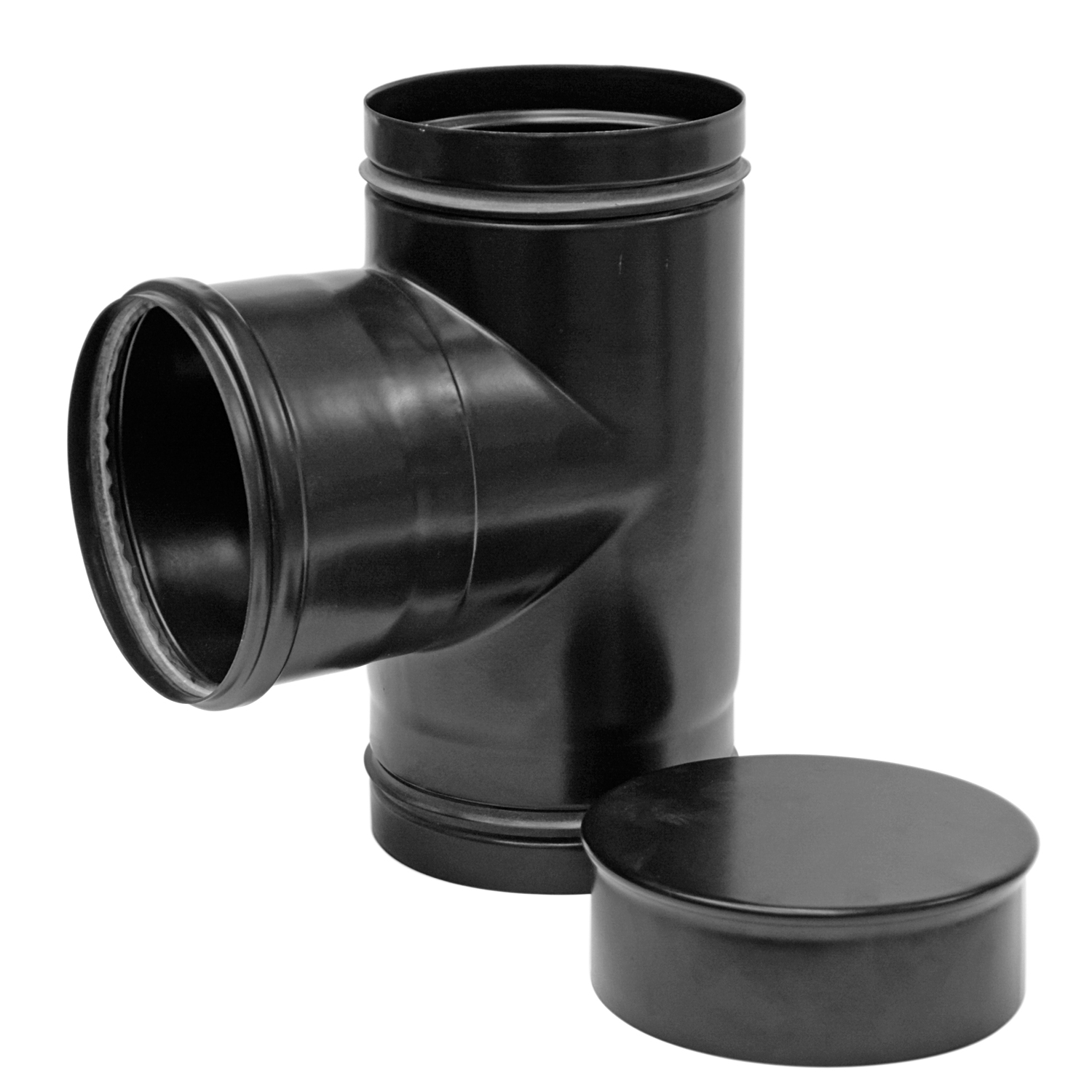 Raik conduit de poêle / tuyau de poêle 120 mm - coude à capsule (pièce en T)
