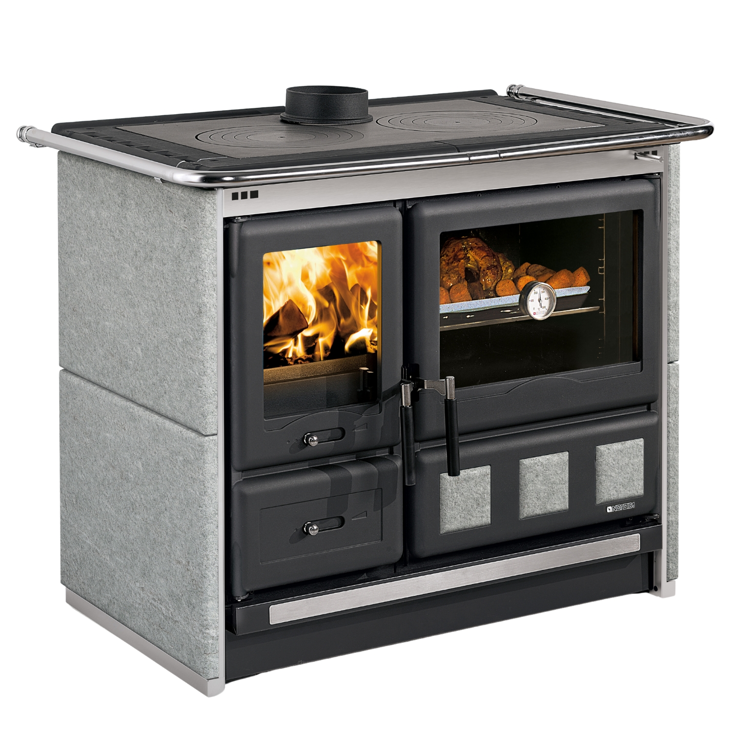 La Nordica Rosa XXL 16 cuisinière à bois pierre naturelle