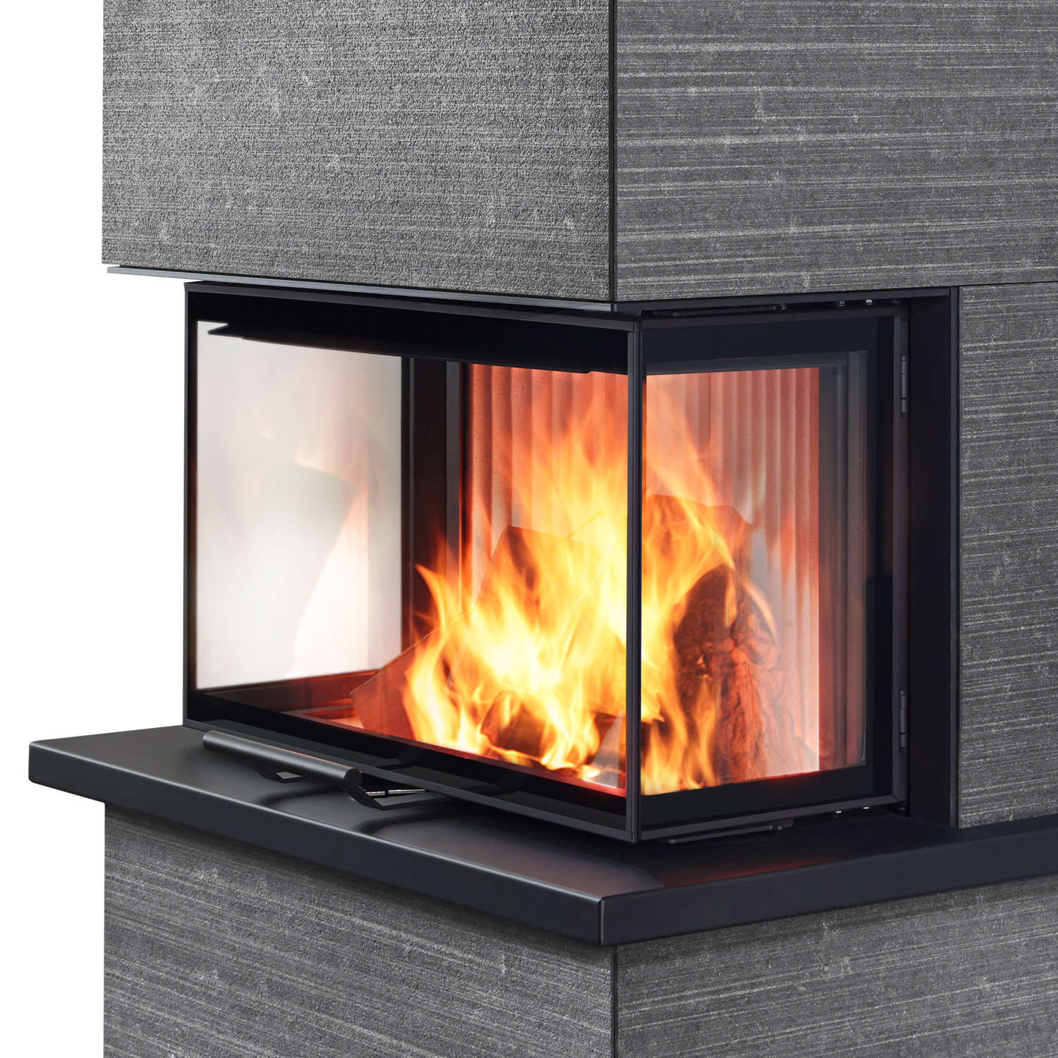 Olsberg Osorno TopStone Poêle à bois Pierre naturelle Gabbro nero ferrara linea-retta