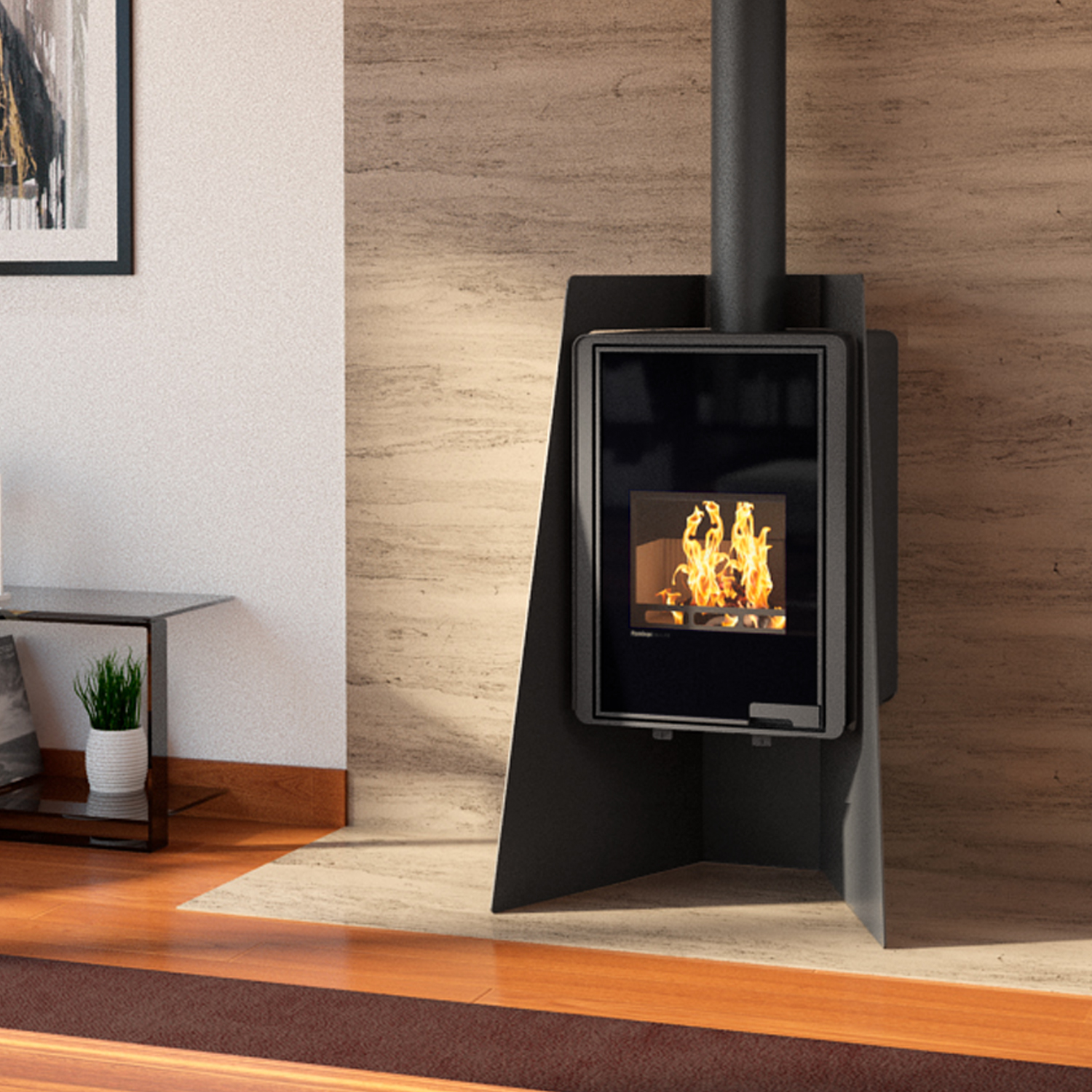 Poêle à bois HS Flamingo Deluxe Island Noir