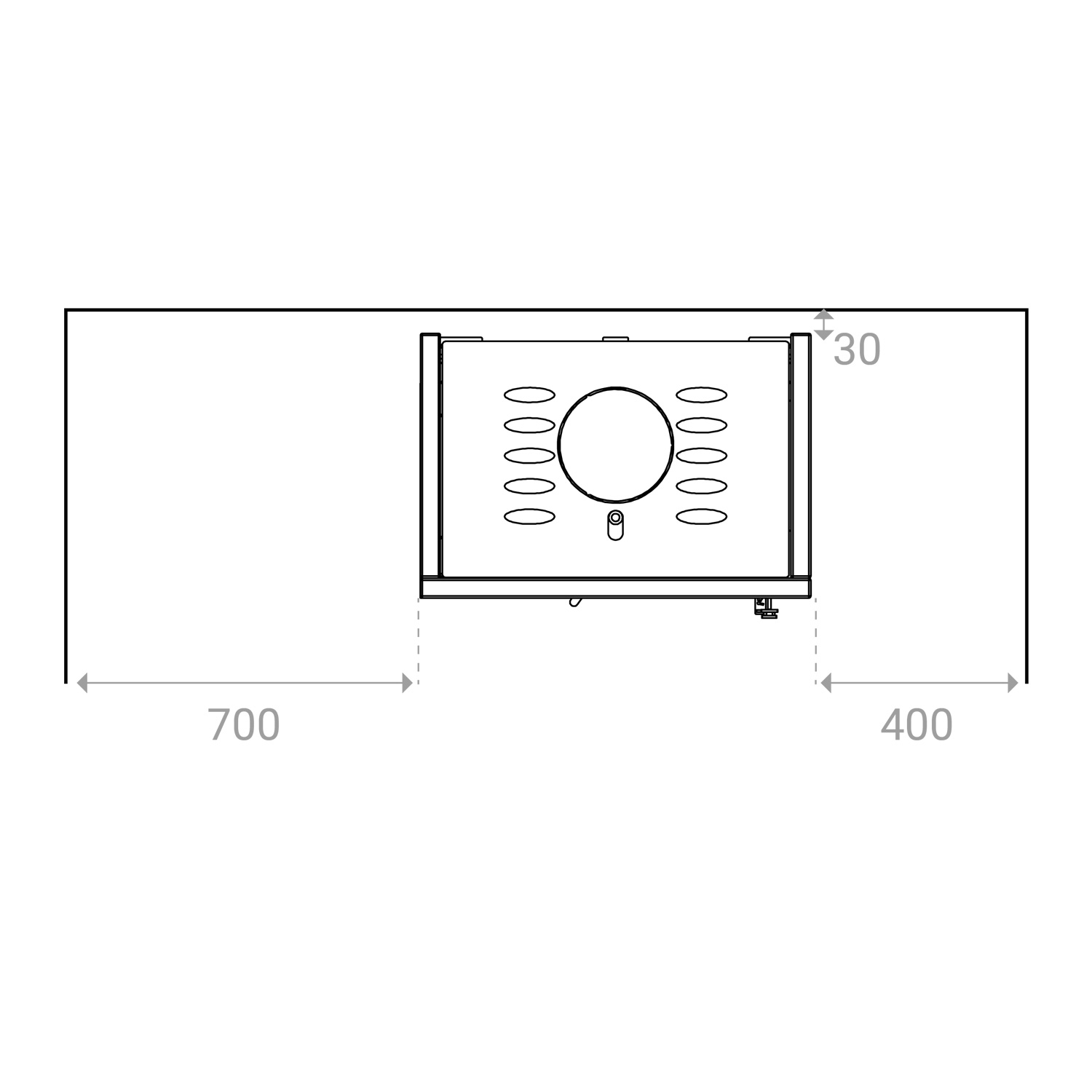 Lotus Visto L Poêle à bois en stéatite, vitre latérale gauche, évacuation des fumées par le haut
