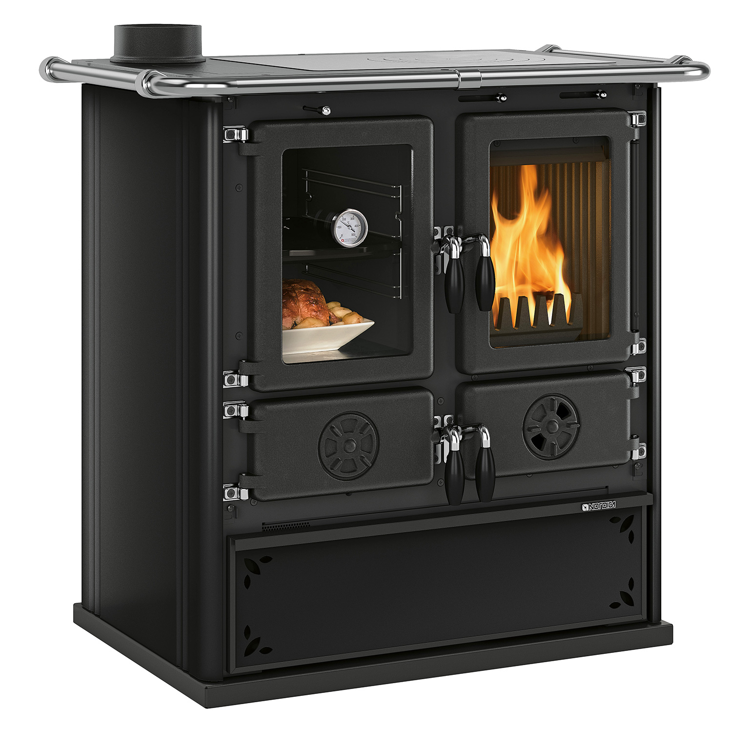 La Nordica Rosetta Sinistra 5.0 Poêle de cuisine en acier Noir-Anthracite