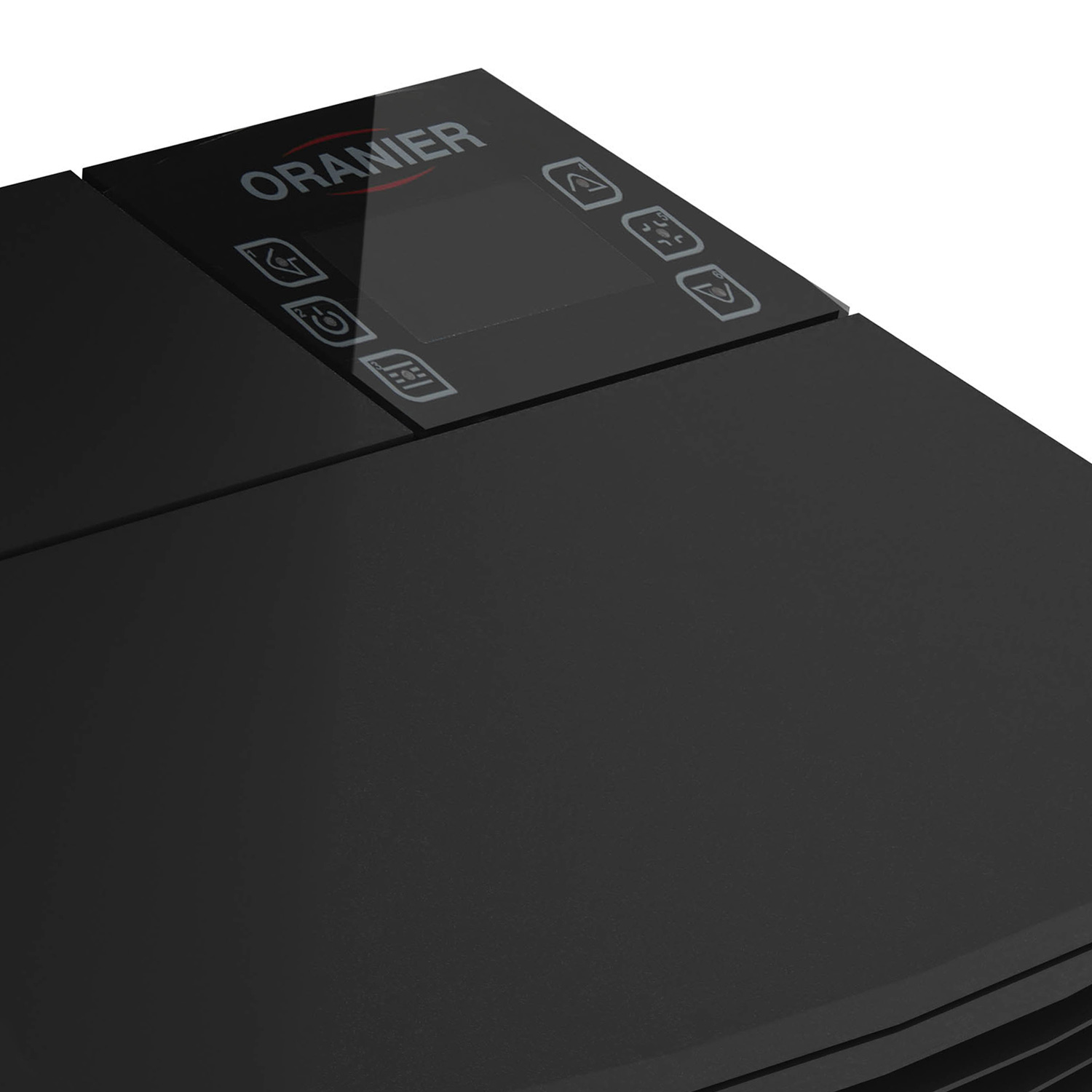 Oranier Neta poêle à granulés acier taupe, sortie de fumée supérieure