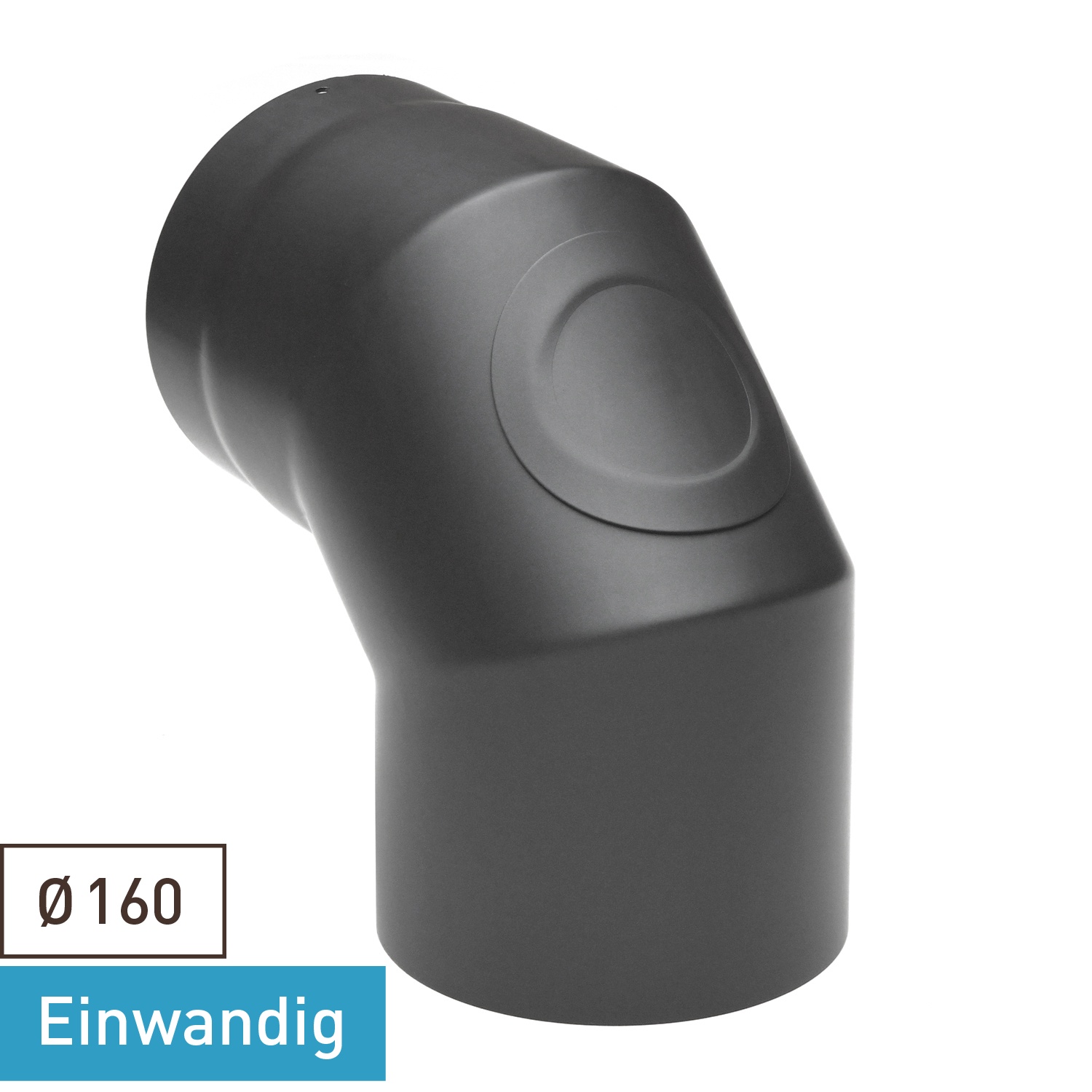 Raik Basic coude de tuyau de fumée 160mm gris fonte 90° avec porte pour tuyau de fumée / conduit de fumée