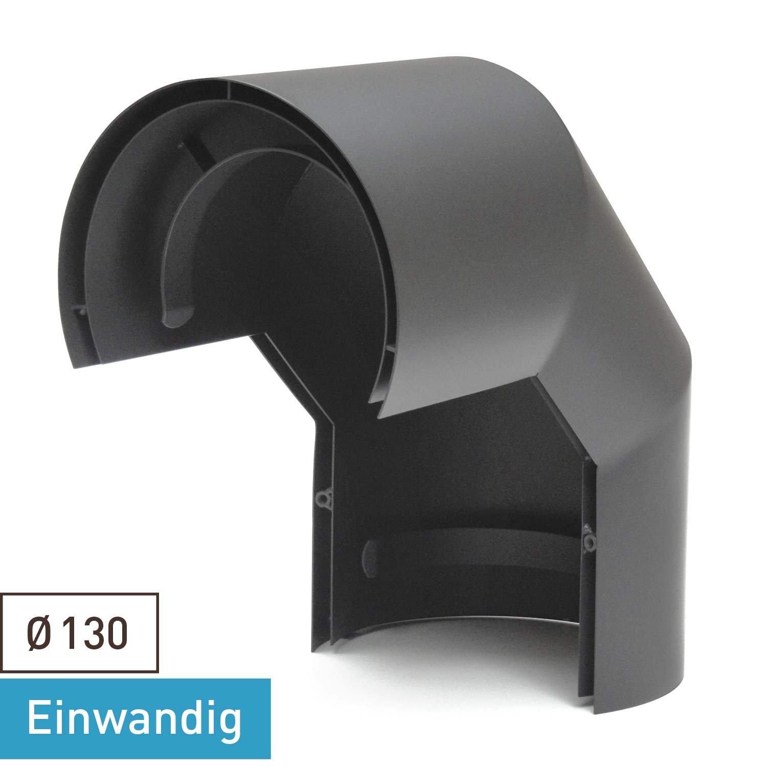 Raik Basic écran thermique 130mm gris fonte double pour coude en 3 parties 90° pour tuyau de fumée / conduit de fumée