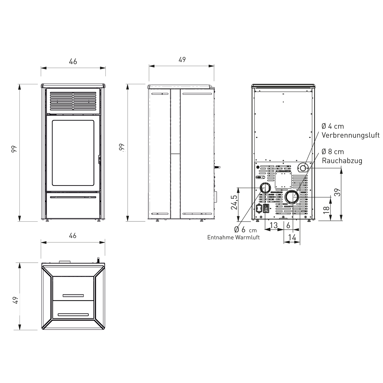 Edilkamin Nara2 Up poêle à granulés céramique blanc mat Edilkamin Nara2 Up poêle à granulés céramique blanc mat