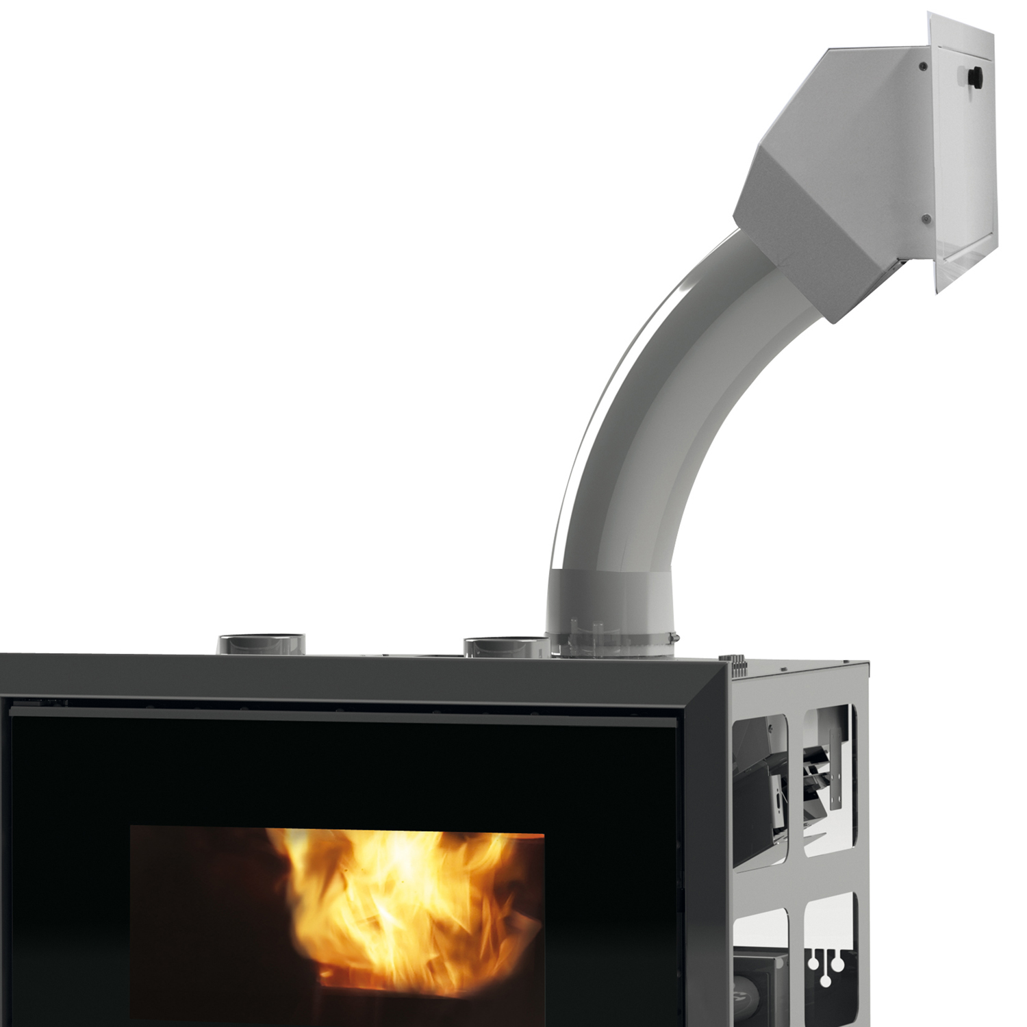 Edilkamin Pellkamin2 12 insert à granulés avec goulotte de remplissage et kit de diffuseur d'air.