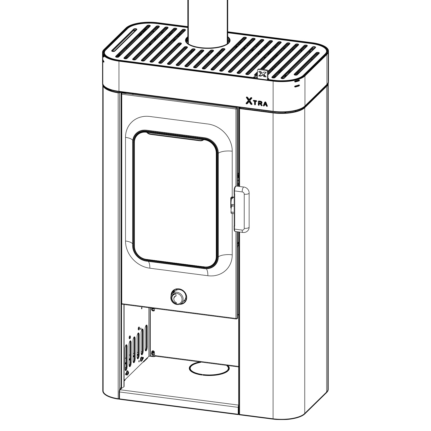 Poêle à bois Austroflamm Sina Xtra en acier gris fonte