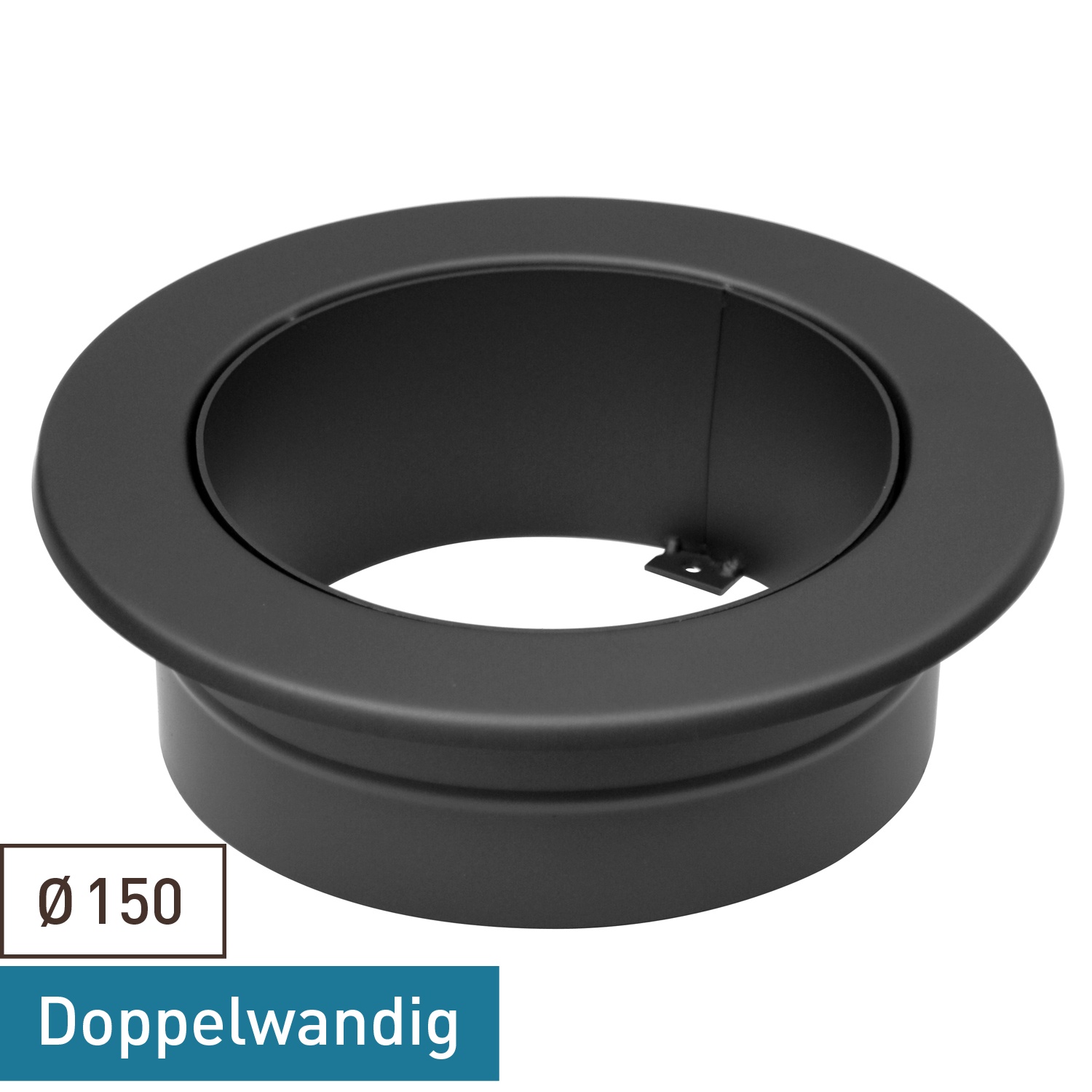 Raik Izoker Doublure murale double paroi 150mm noire double paroi avec rosette murale pour tuyau de fumée / conduit de fumée