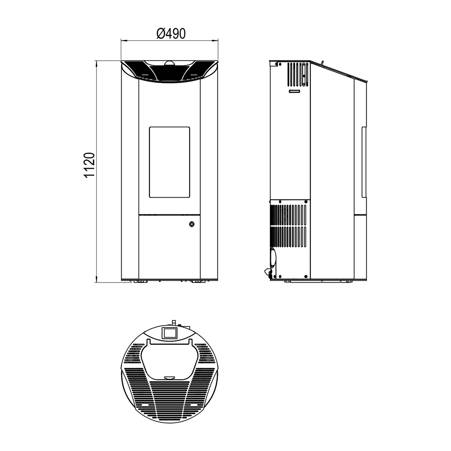 Olsberg Levana Aqua 3.0 Poêle à granulés bouilleur acier noir/céramique caffe freddo 8kW