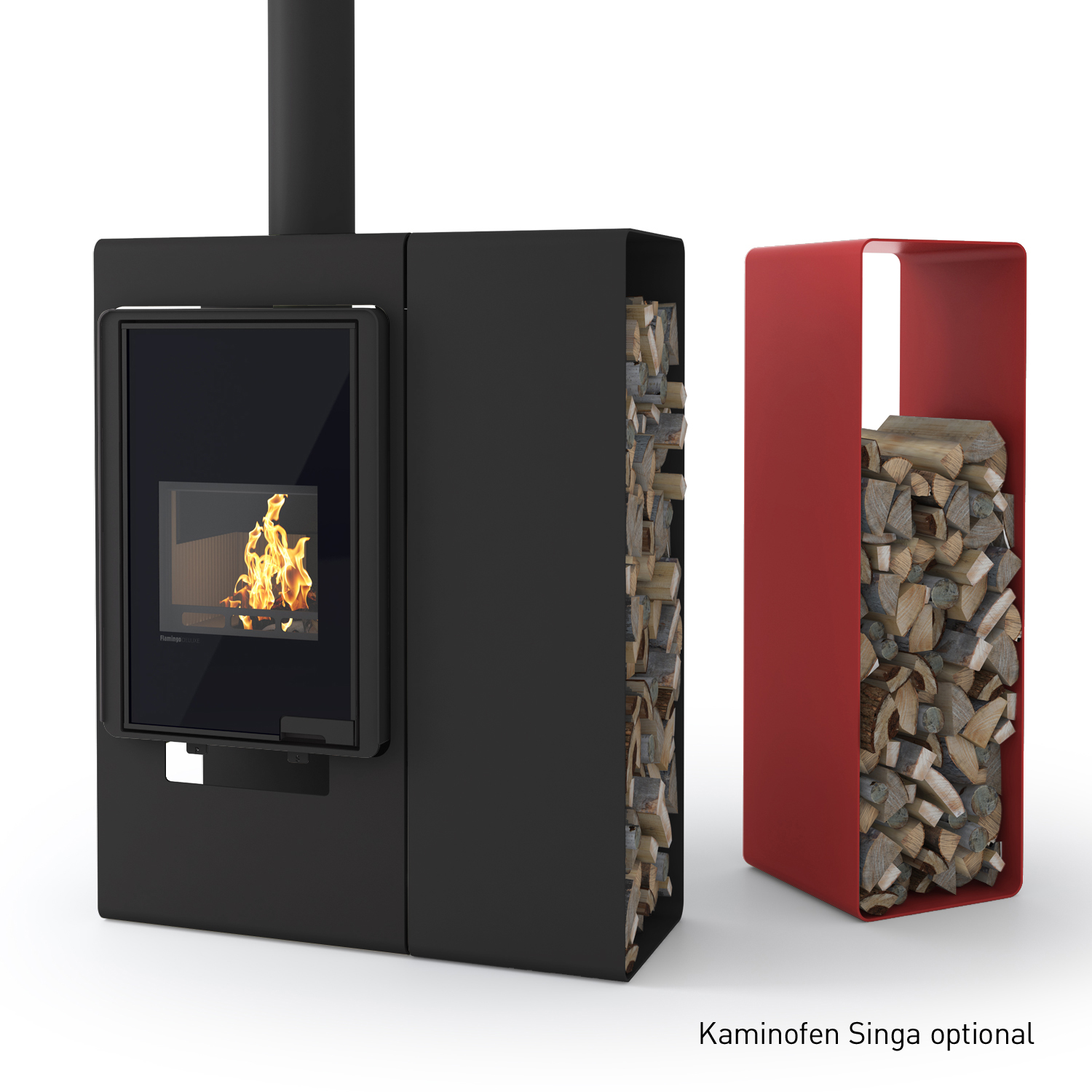 HS Flamingo Deluxe 2 Étagère en Bois Rouge