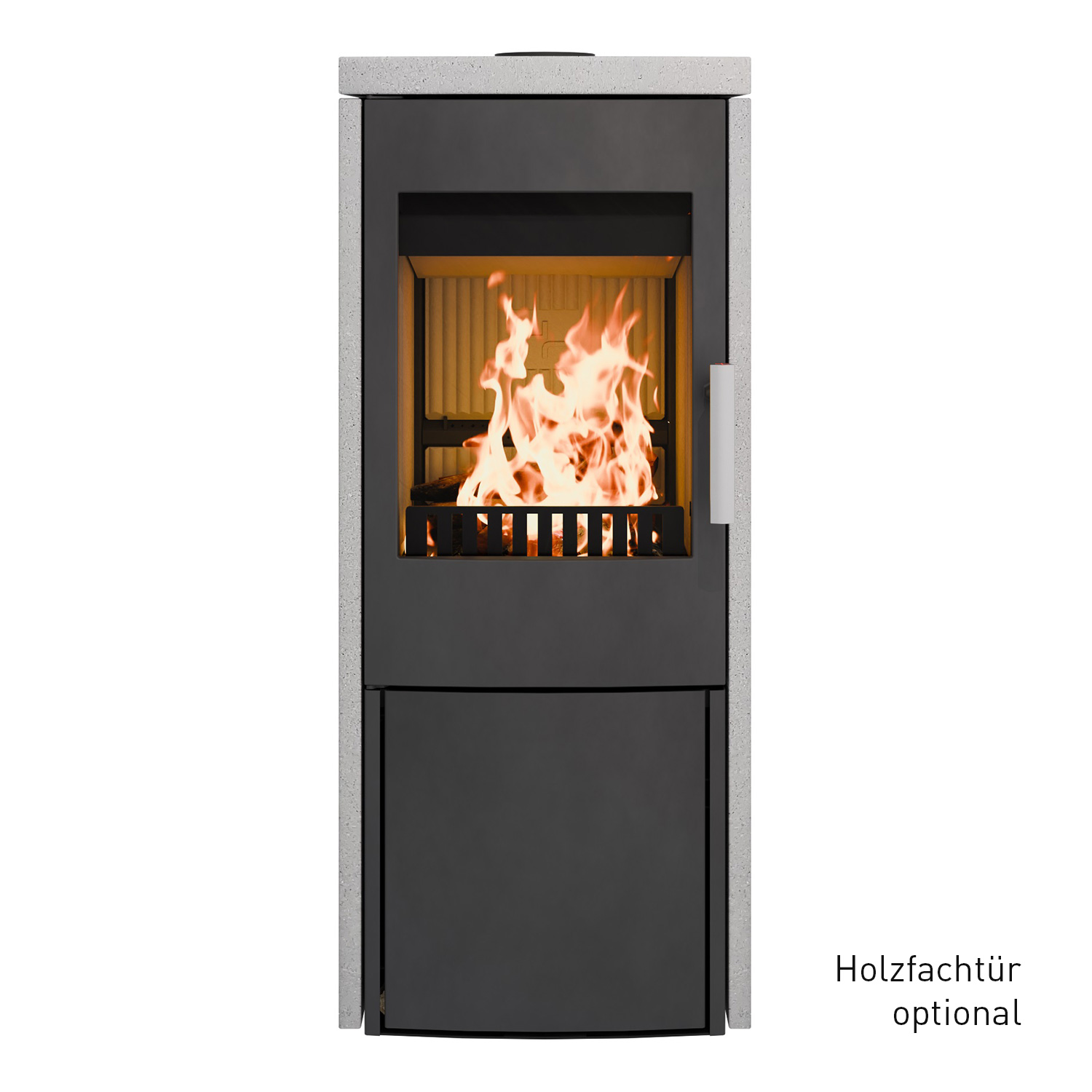 Haas+Sohn DK Lausitz Poêle à bois Noir perle / Quartzite gris