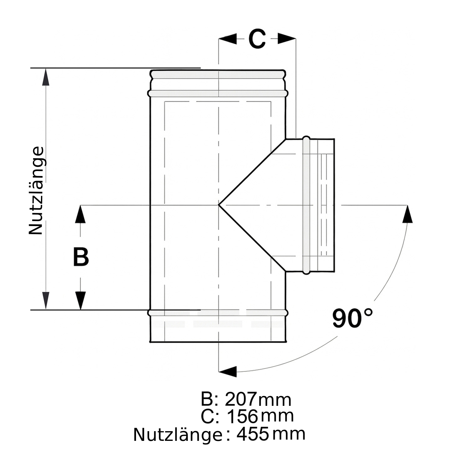Schiedel ICS raccordement tuyaux 90° Ø180 double paroi brillant