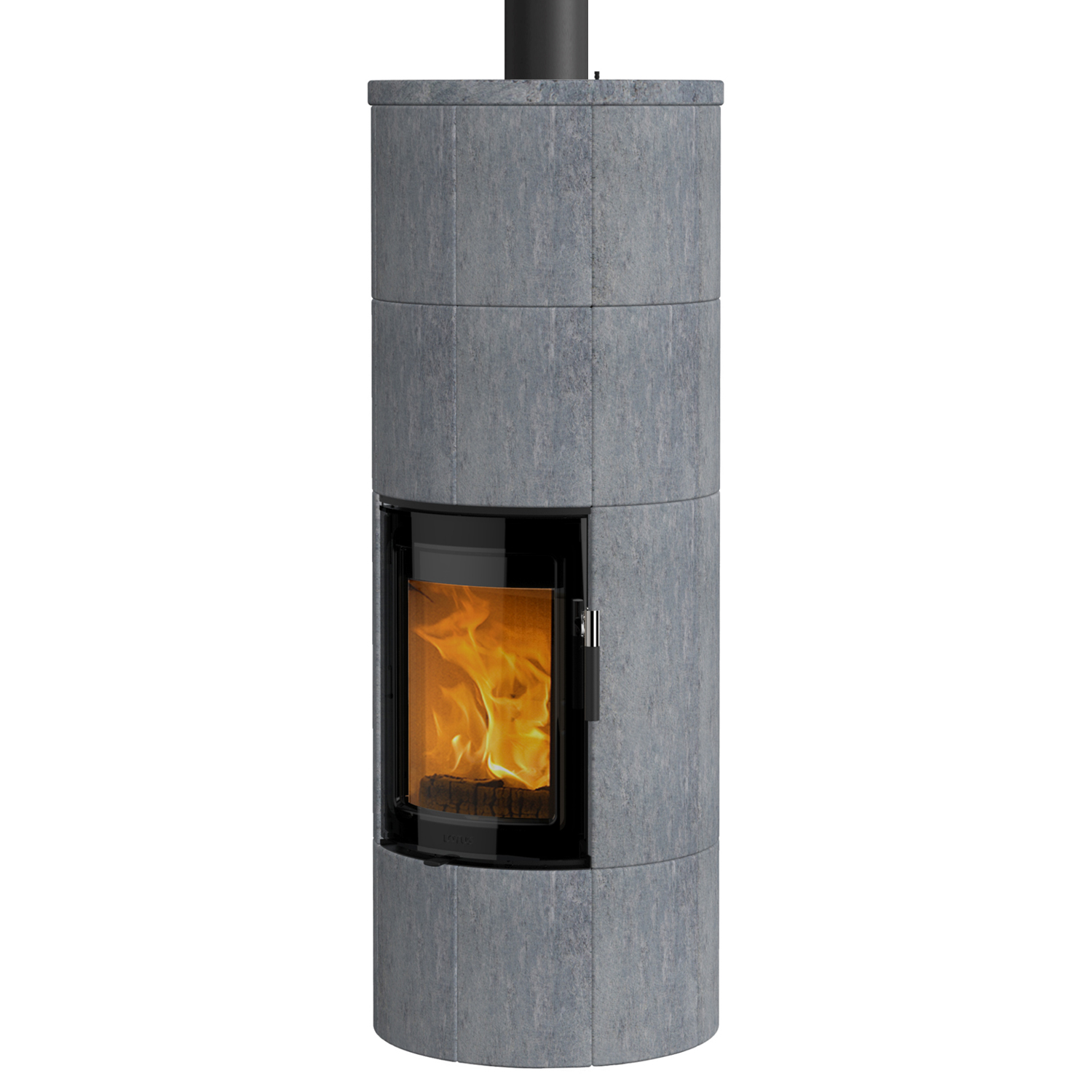 Poêle à bois Lotus Maestro 2 en stéatite, porte Magic, sortie de fumée par le haut