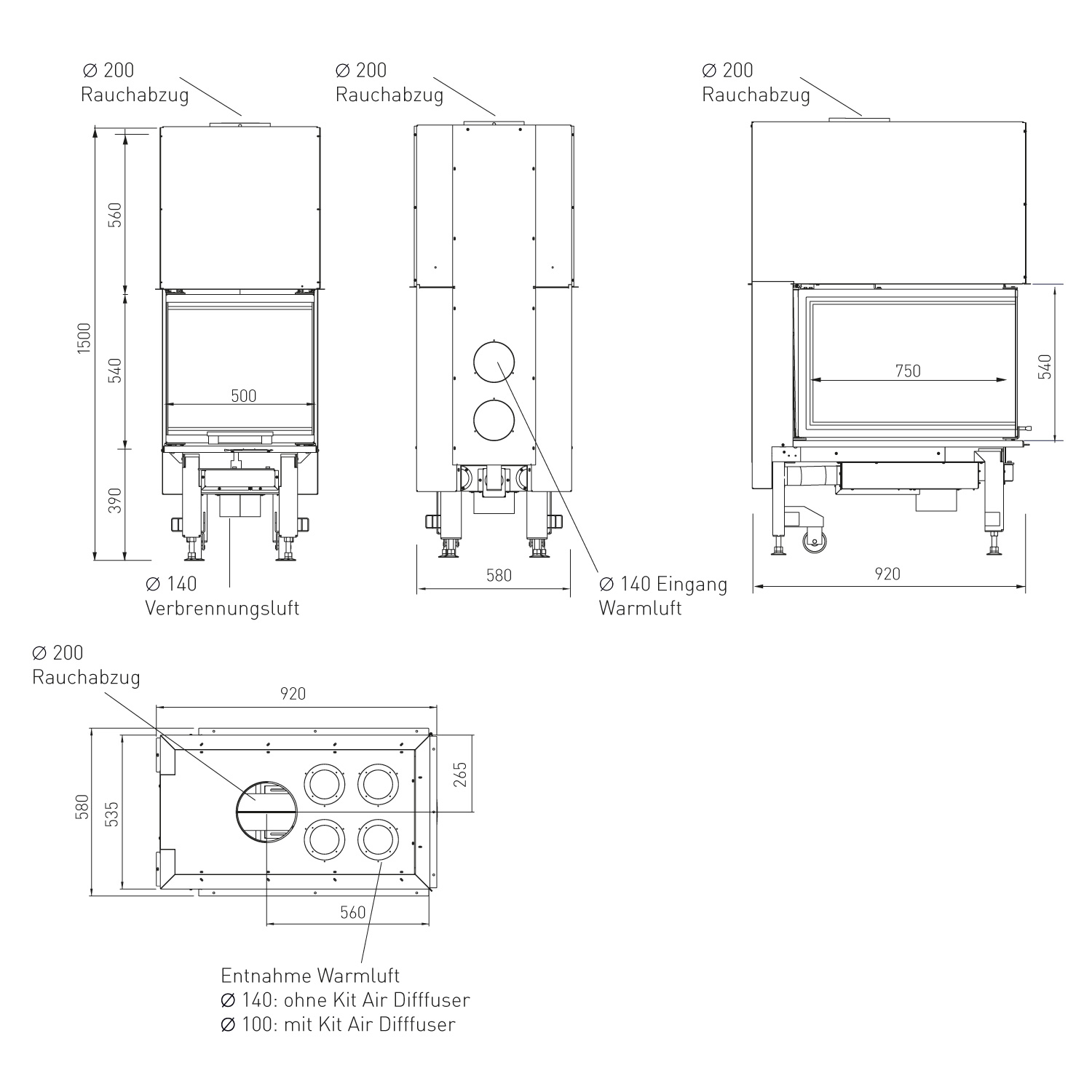 Edilkamin Windo3 50 insert de cheminée