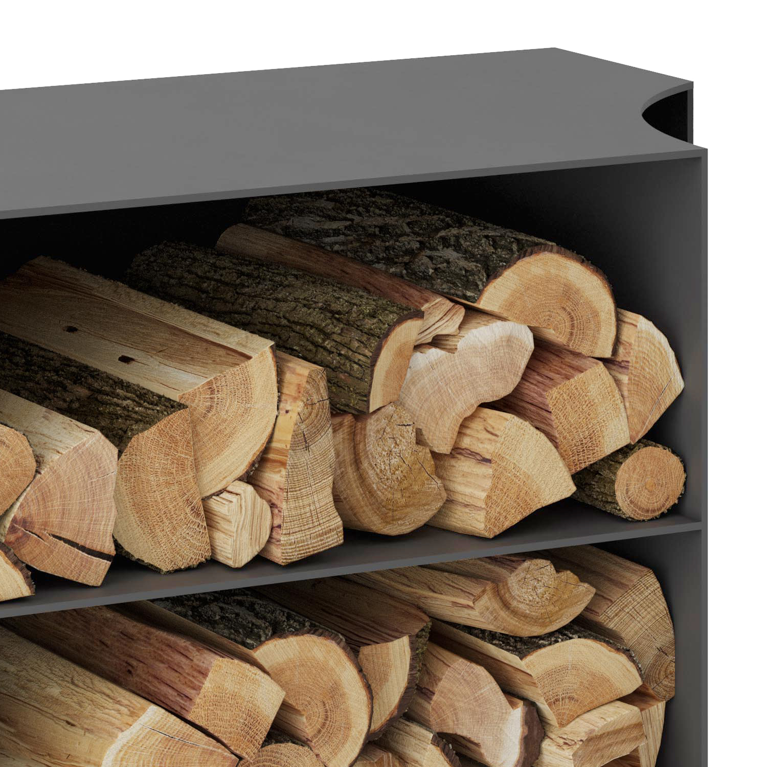 Spartherm compartiment range-bûches pour Passo XS latéral gauche titane