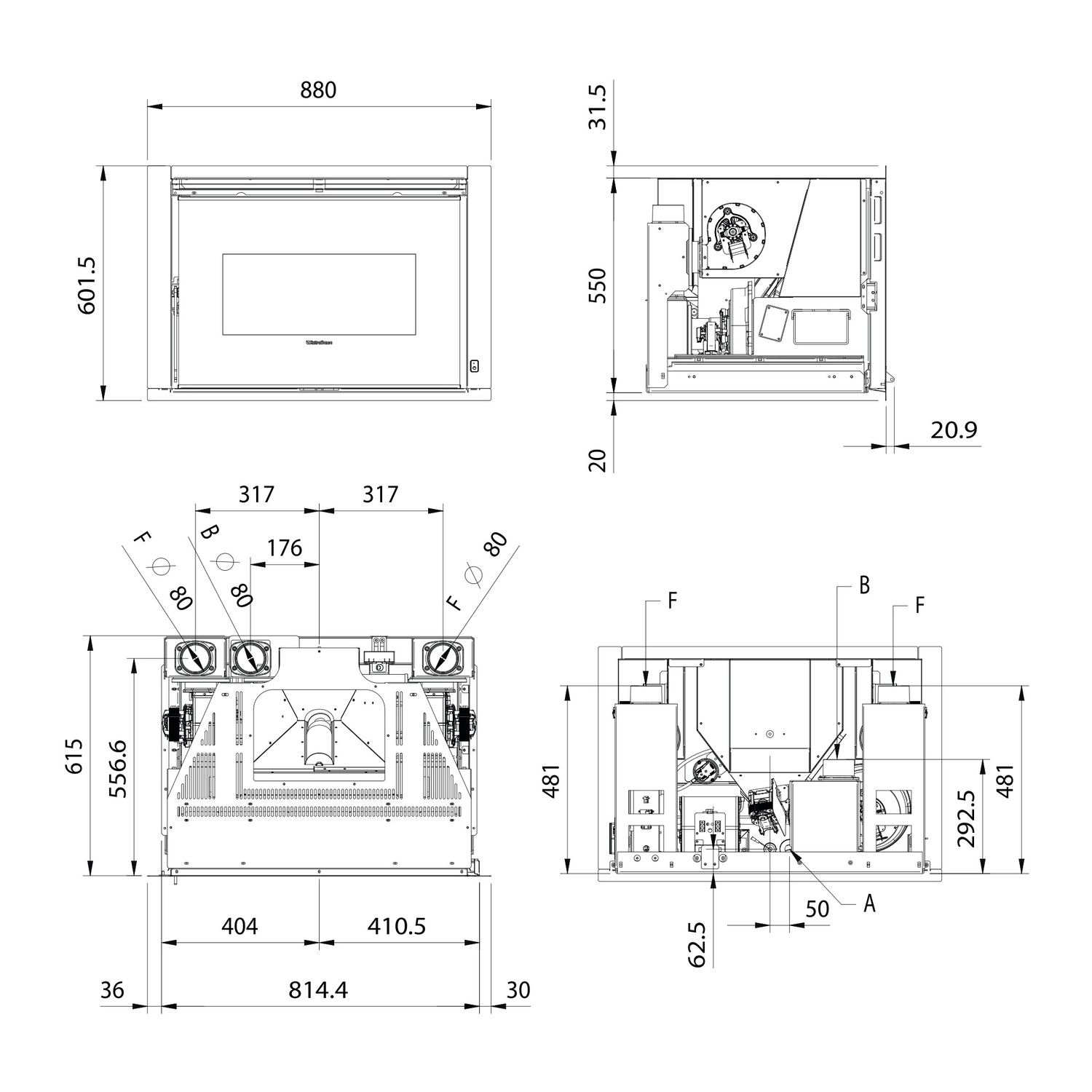 Extraflame COMFORT P85 PLUS insert de cheminée à granulés