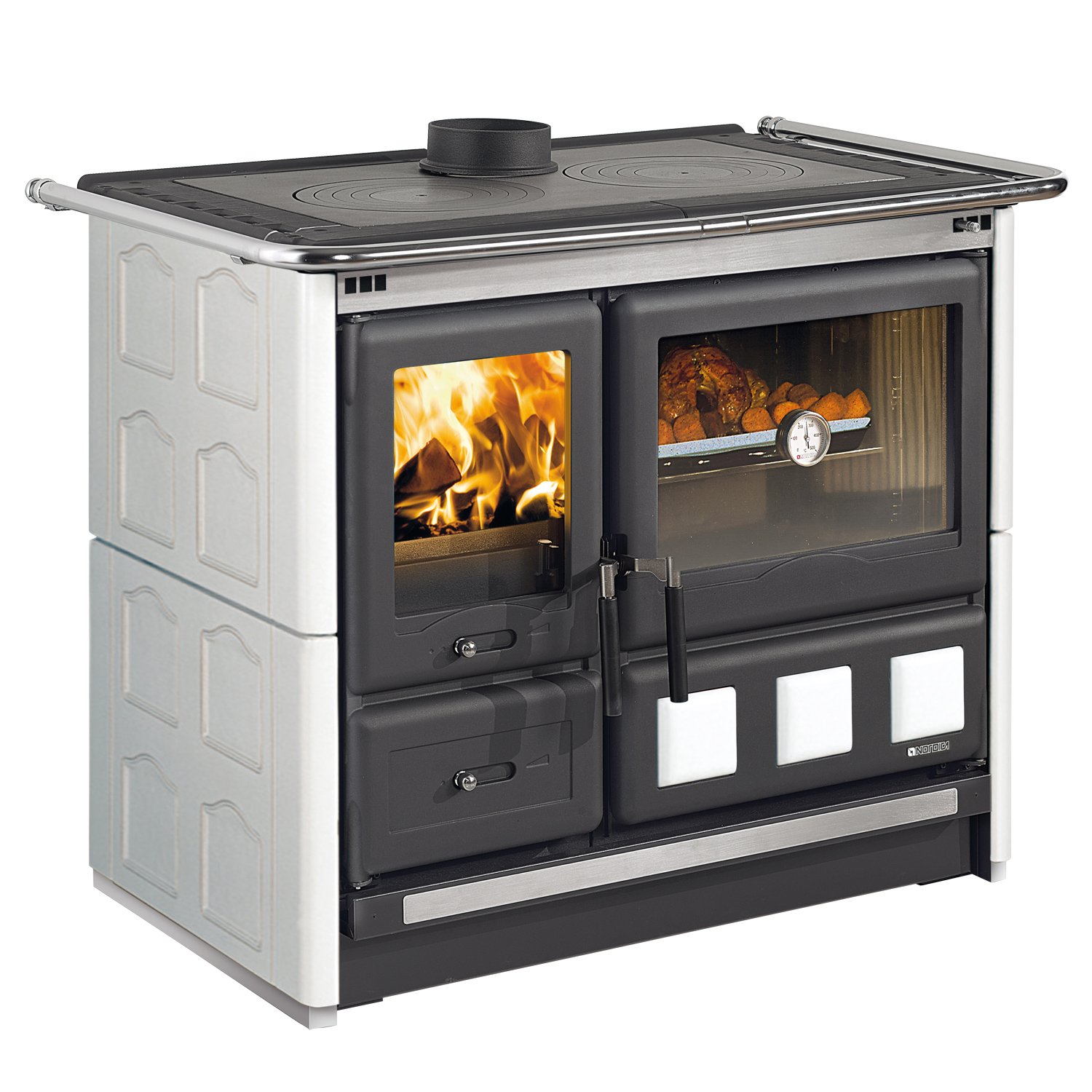 La Nordica Rosa XXL.16 cuisinière à bois Majolica blanc Infinity