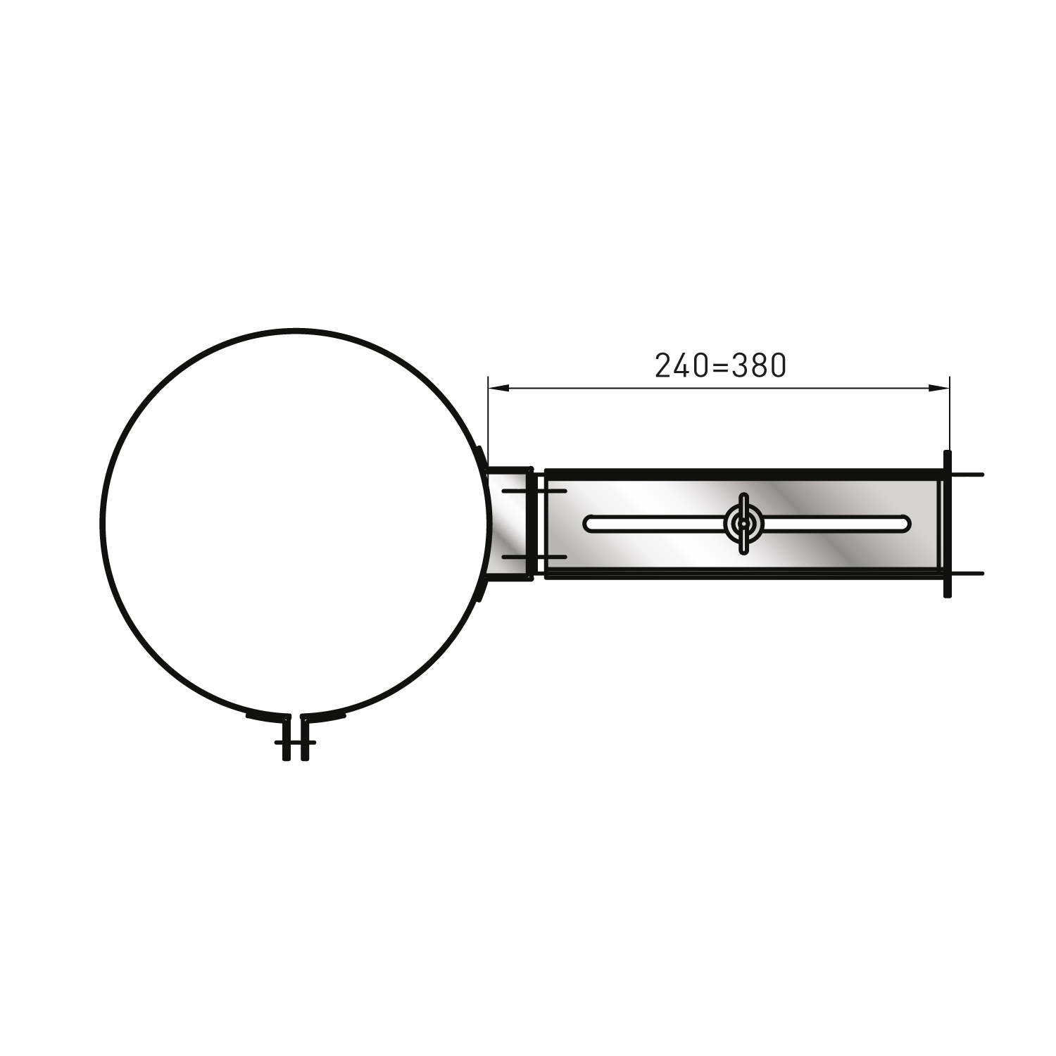 Raik Izoker collier de serrage 150mm noir double paroi pour tuyau de fumée / conduit de fumée