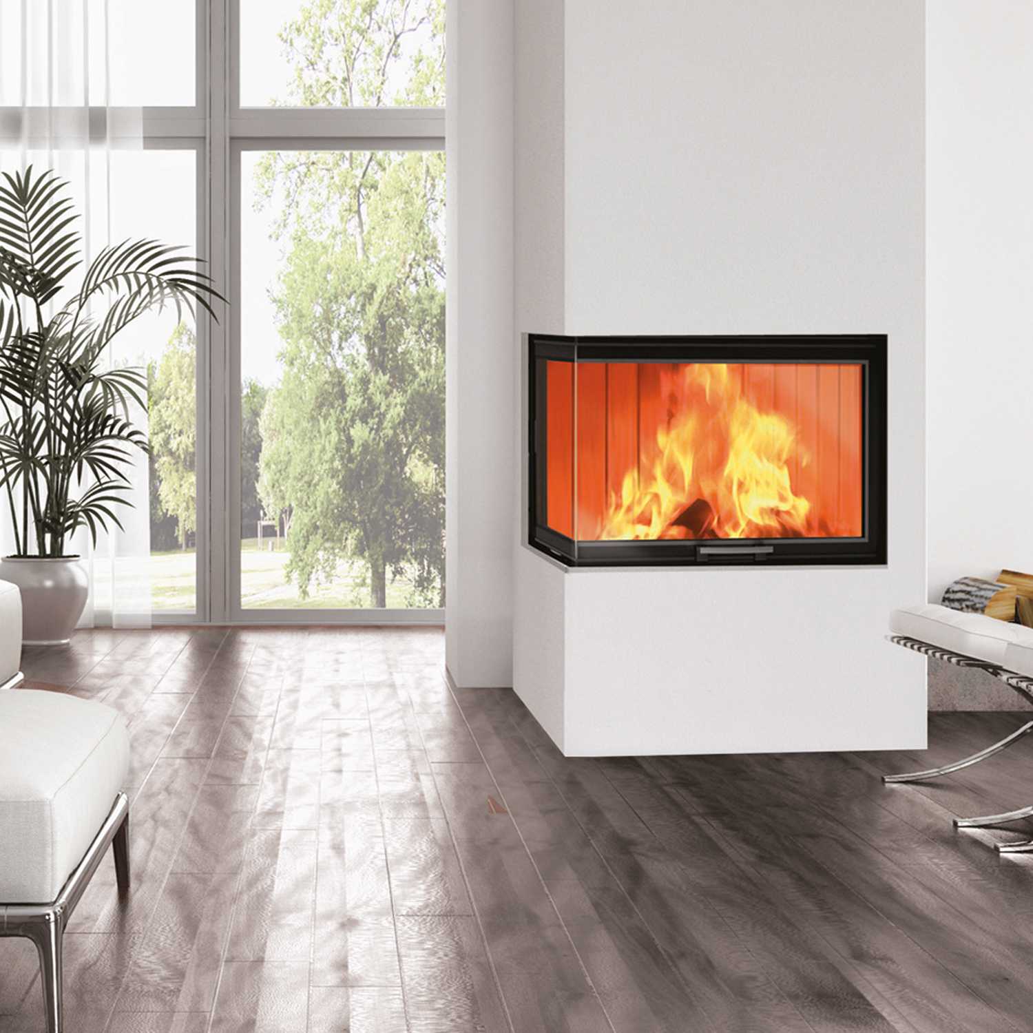 Edilkamin Windo2 75 insert de cheminée porte droite