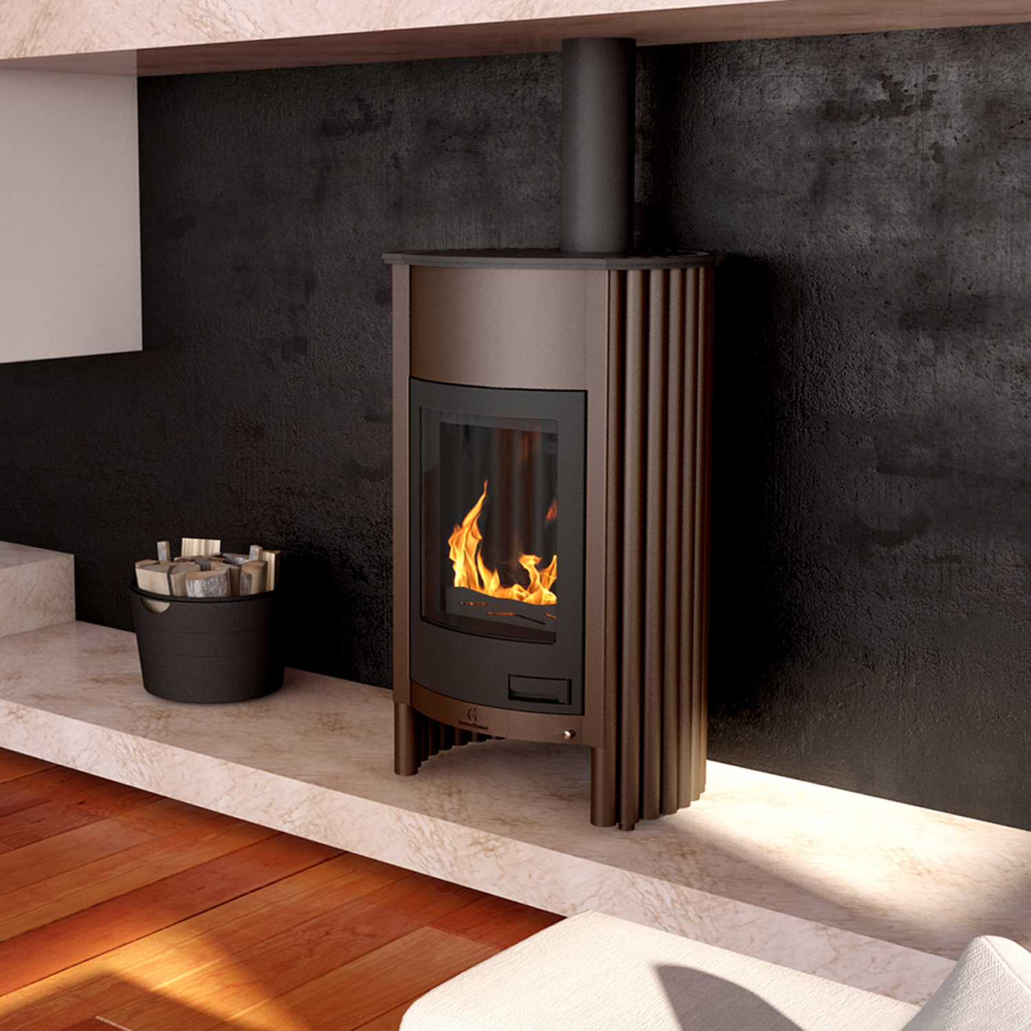 Poêle à air chaud Masterflamme Grande I Velvety Brown