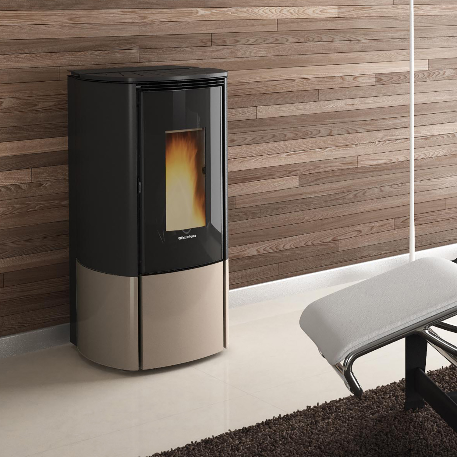 Extraflame Evolution Line Katia 11 poêle à granulés acier gris tourterelle