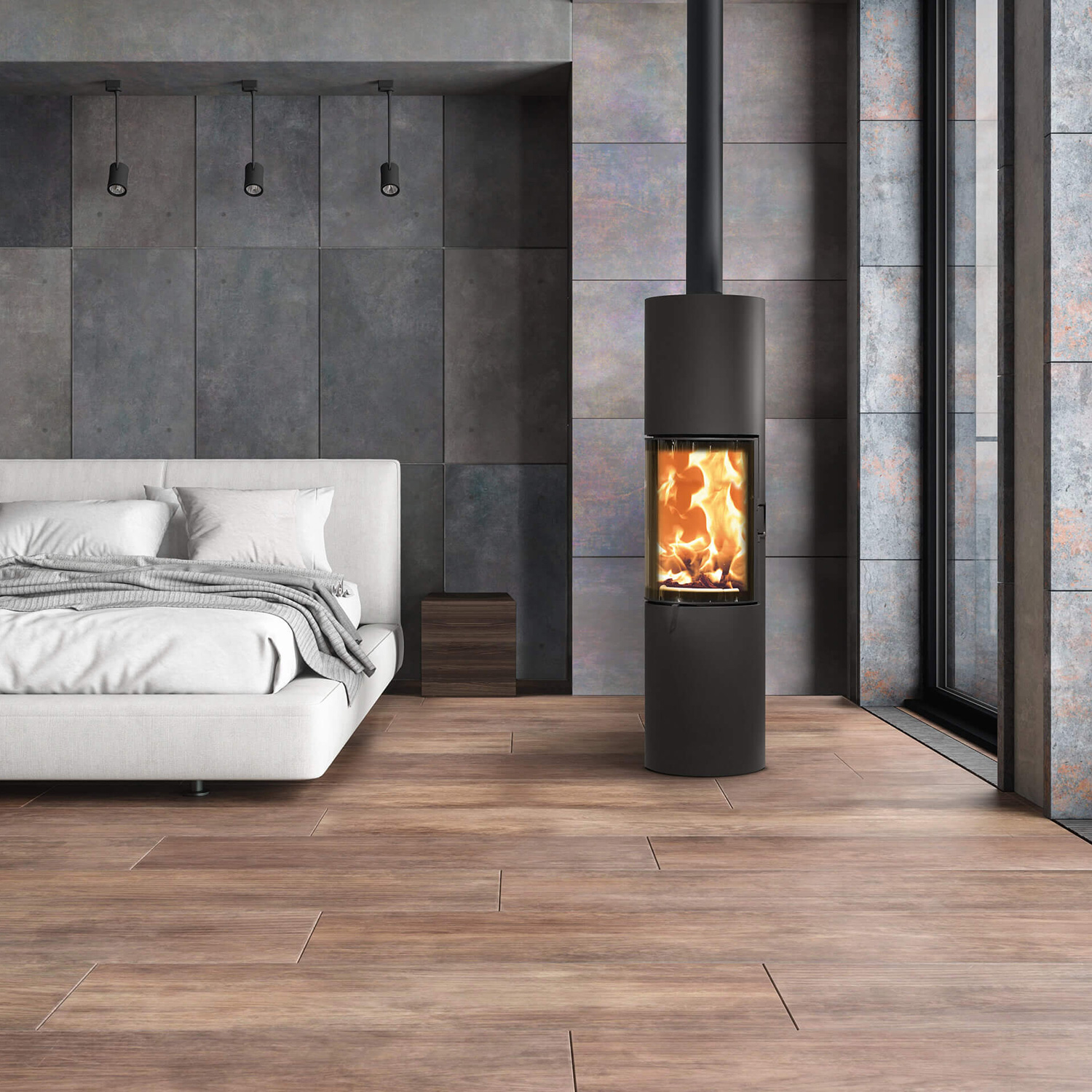 Austroflamm Stila 2.0 Poêle à bois en acier gris fonte