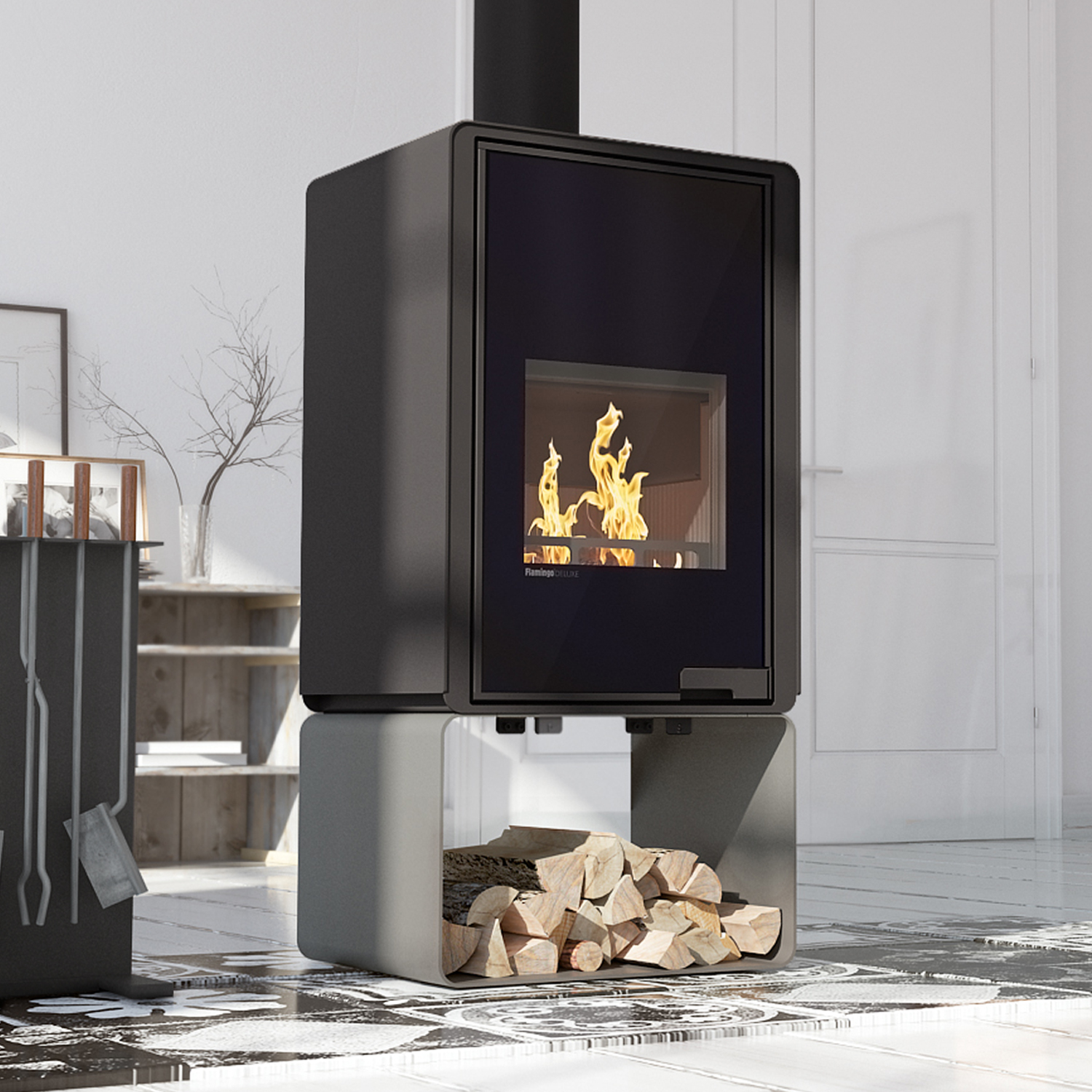 Poêle à bois HS Flamingo Deluxe Pentai Gris