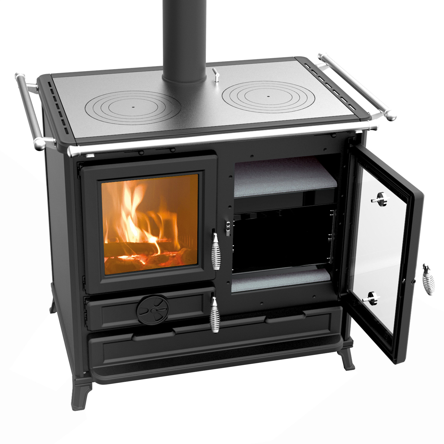 Thermorossi Margot Evo6 cuisinière à bois anthracite