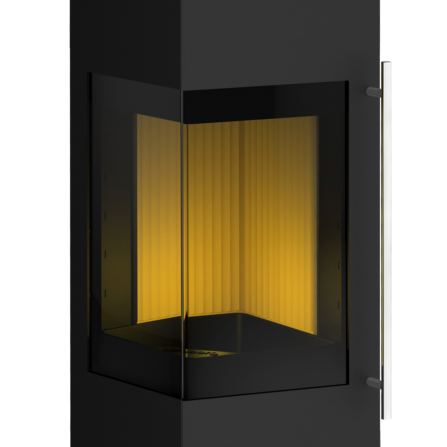 Olsberg Ipala Smart Compact poêle à bois en acier noir, charnière de porte à gauche, porte en acier avec module PowerBloc! inclus PowerBloc!