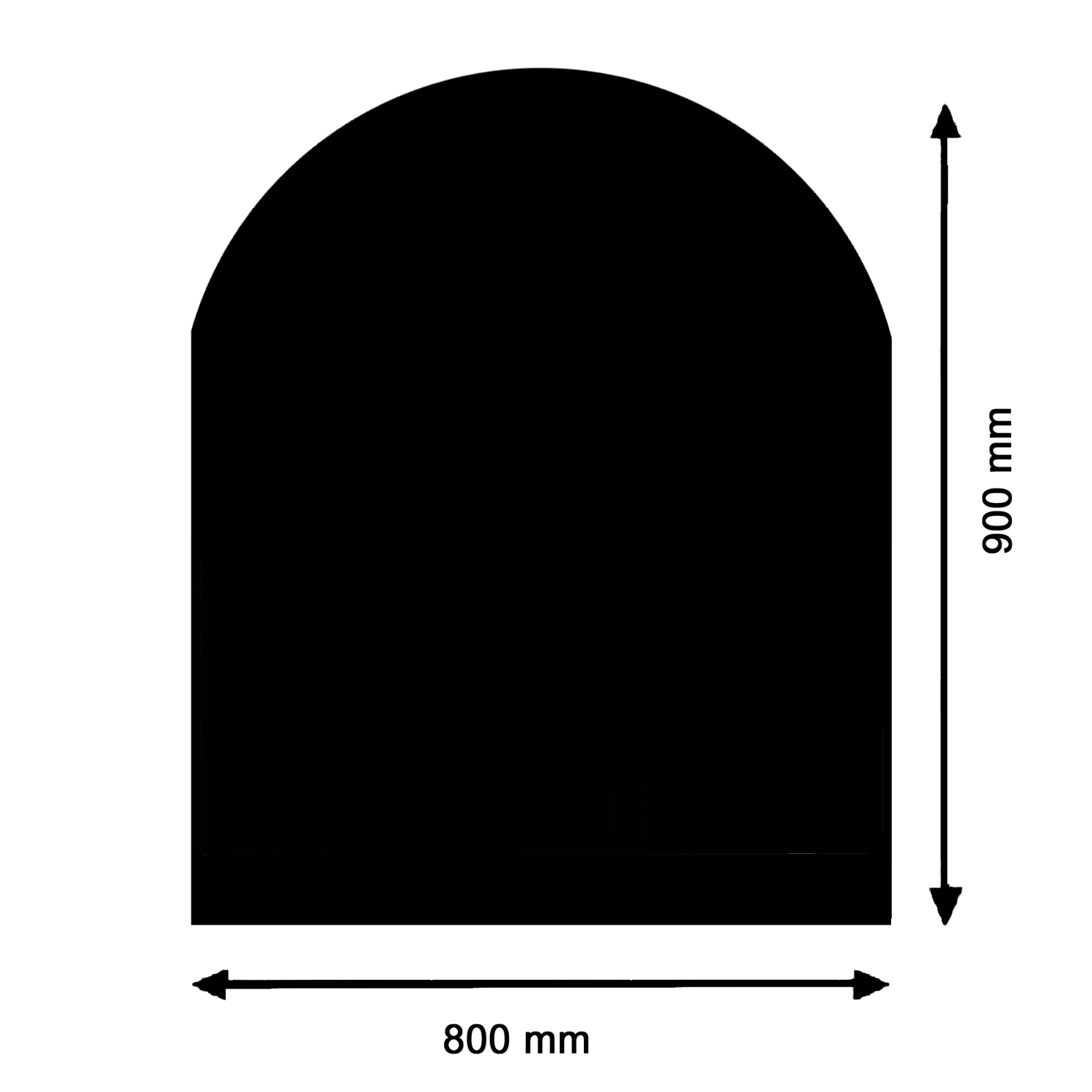 La plaque de verre pour poêle La Nordica, taille moyenne, noire.