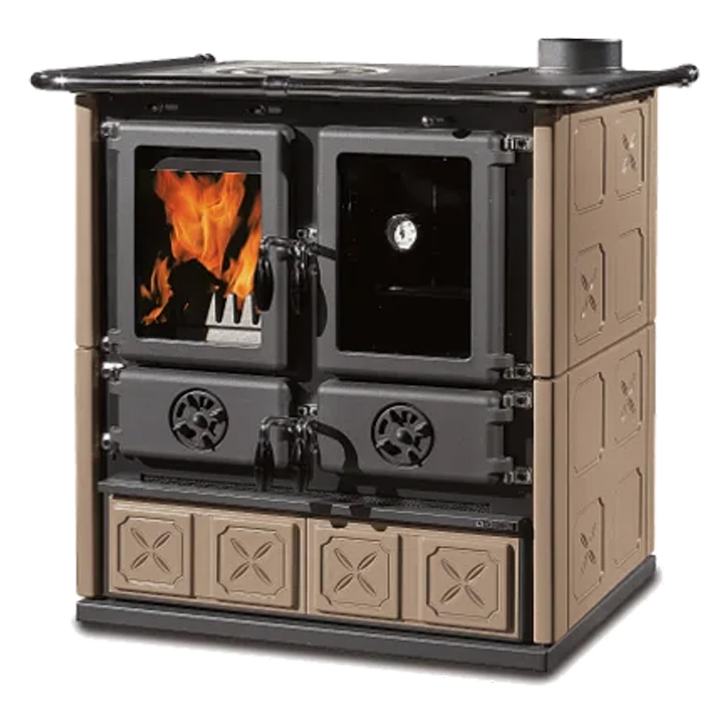 La Nordica ROSETTA.16 Majolica - Taupe cuisinière à bois