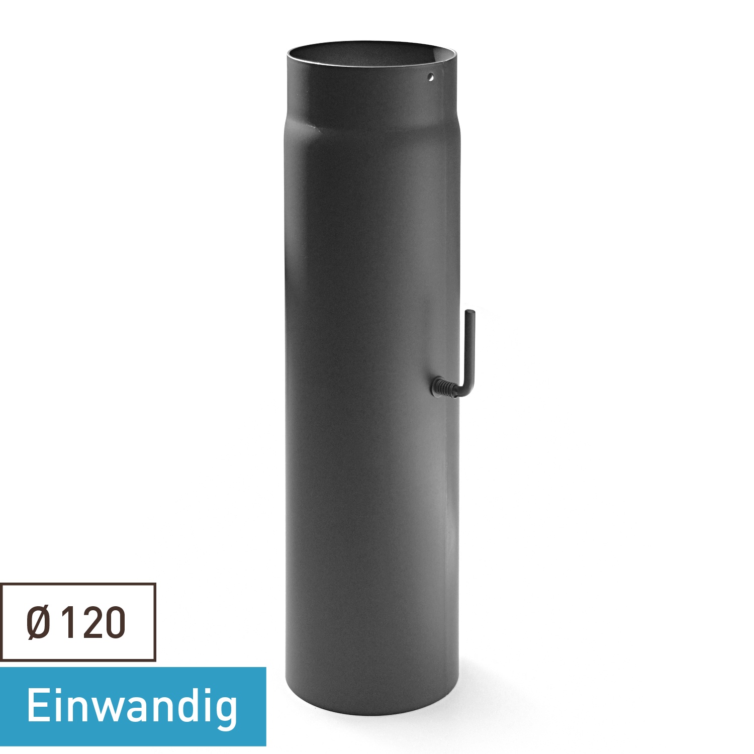 Raik Basic régulation de tirage 120mm gris fonte L: 500mm pour tuyau de fumée / conduit de fumée