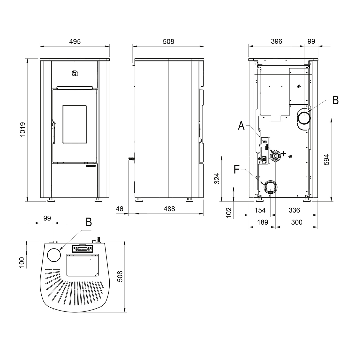 poêle à granulés Bordeaux Extraflame Mariella Plus
