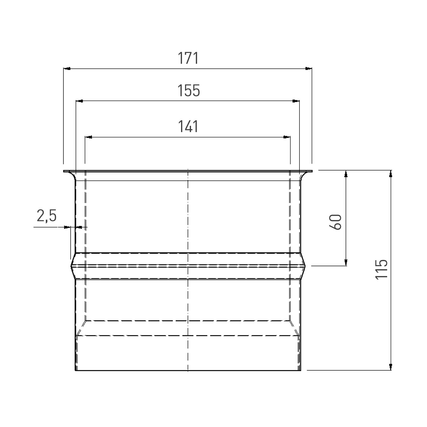 Raik tuyau de fumée / tuyau de poêle 150 mm - Doublure double paroi non revêtue