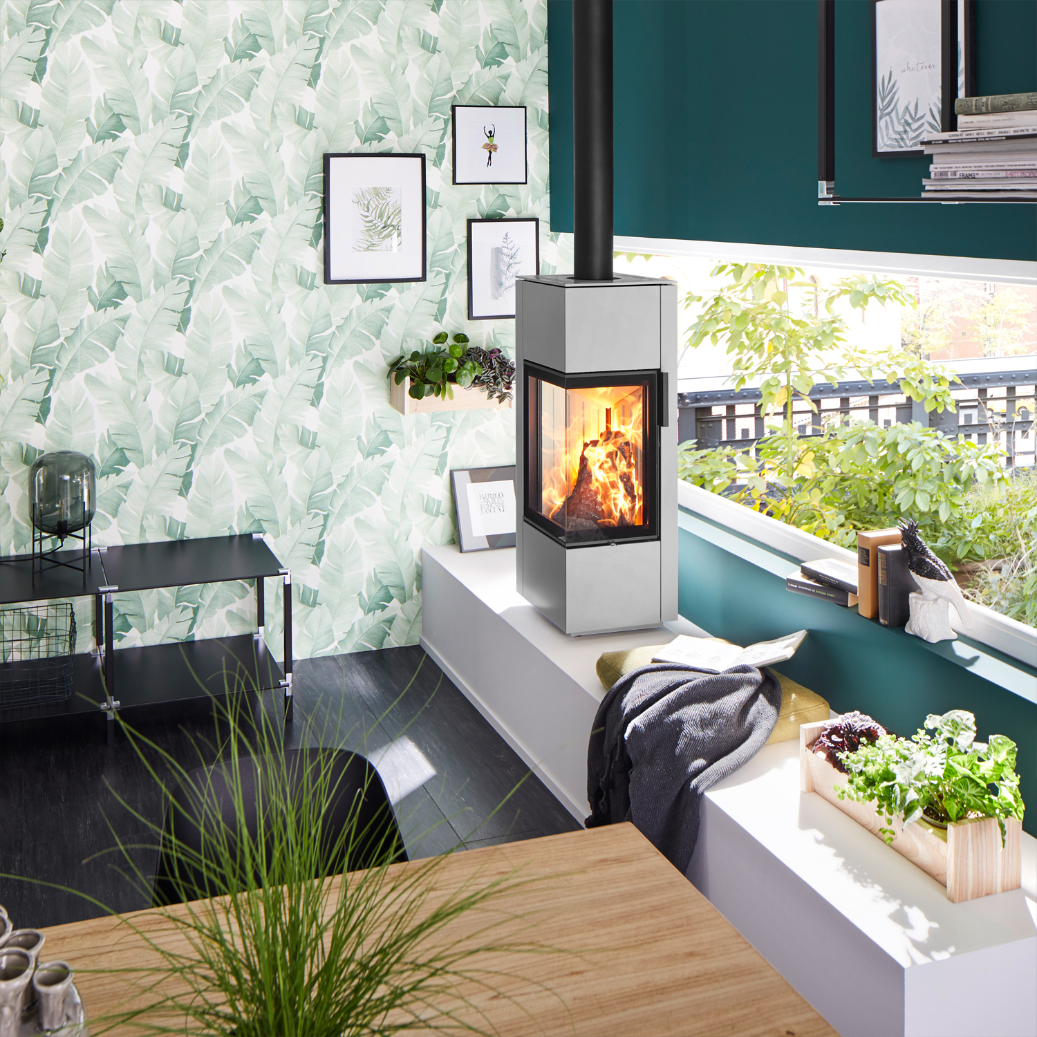 Spartherm Piko S acier Poêle à bois Gris clair